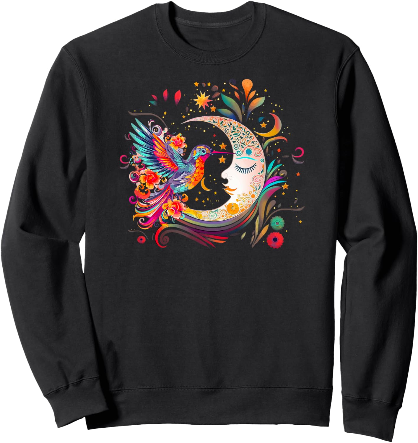 Humming Bird Moon Hummingbird Sweatshirt - Sweatshirt | Black