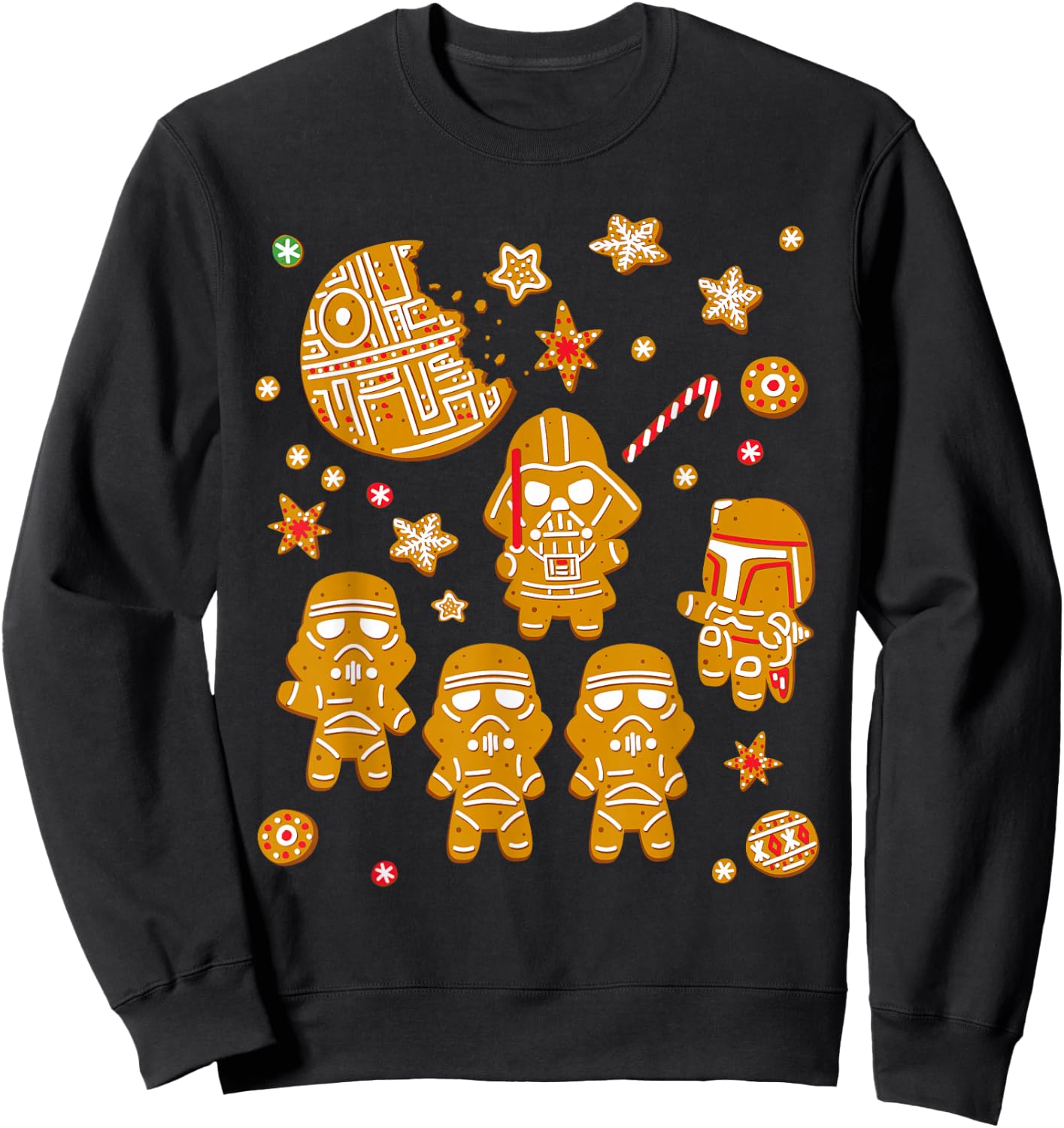 Star Wars Gingerbread Cookies Galactic Empire Holiday Sweatshirt - Sweatshirt | Black