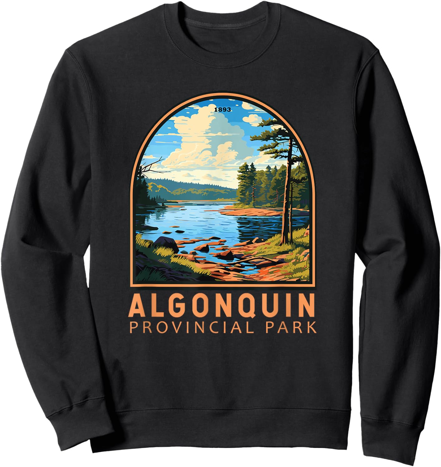 Algonquin Provincial Park Canada Vintage Emblem Sweatshirt - Sweatshirt | Black
