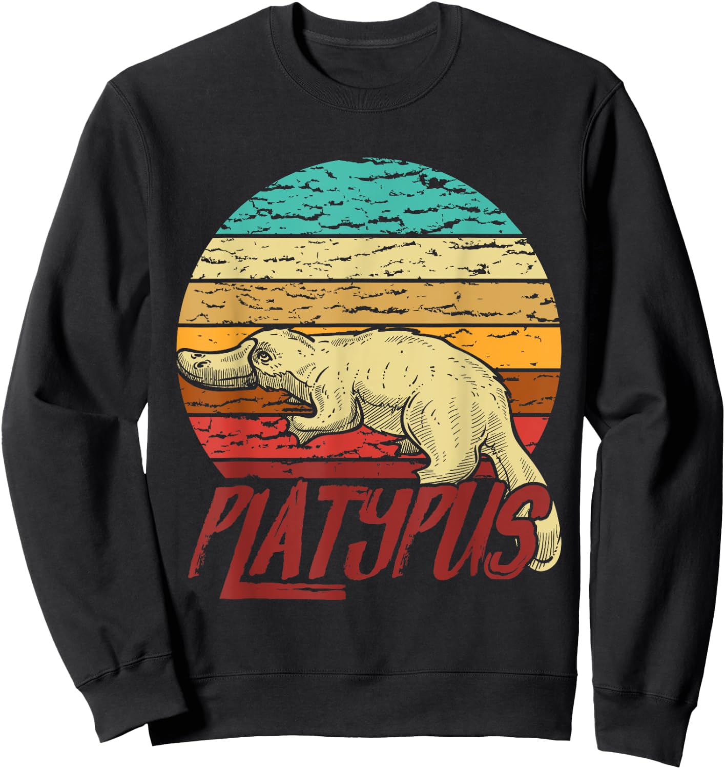 Duck Billed Men Boys Kids Australia Sunset Platypus Sweatshirt - Sweatshirt | Black