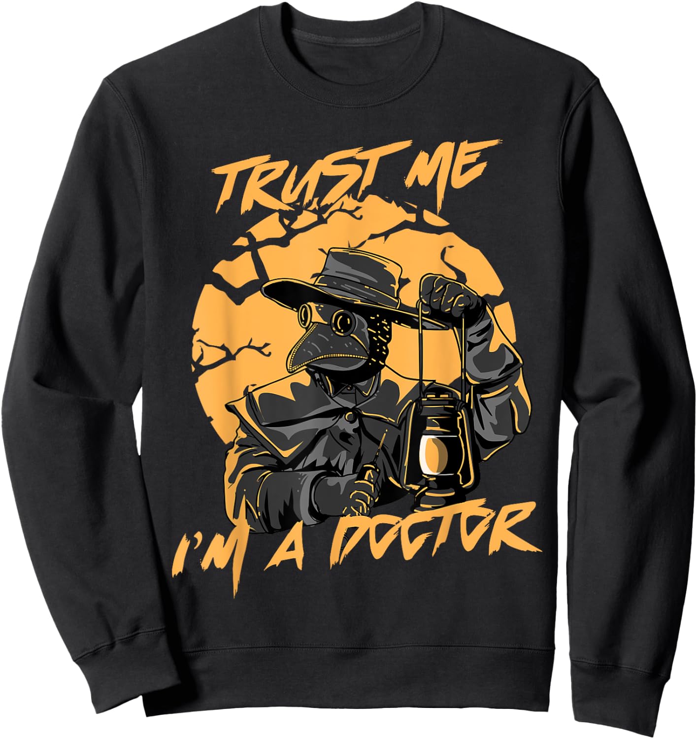 Trust Me I'm A Doctor Steampunk Medieval Raven Plague Doctor Sweatshirt - Sweatshirt | Black