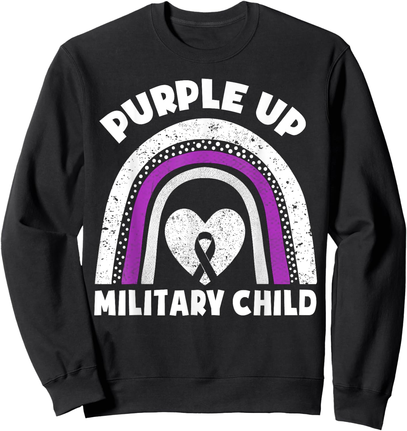Purple Up For Military Kids Month Of The Military Child Cute Sweatshirt - Sweatshirt | Black