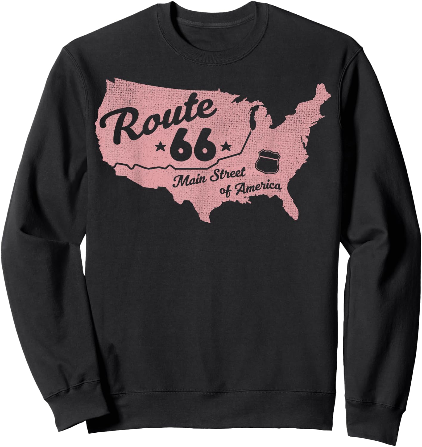 USA Apparel Route 66 Main Street of America Sweatshirt - Sweatshirt | Black