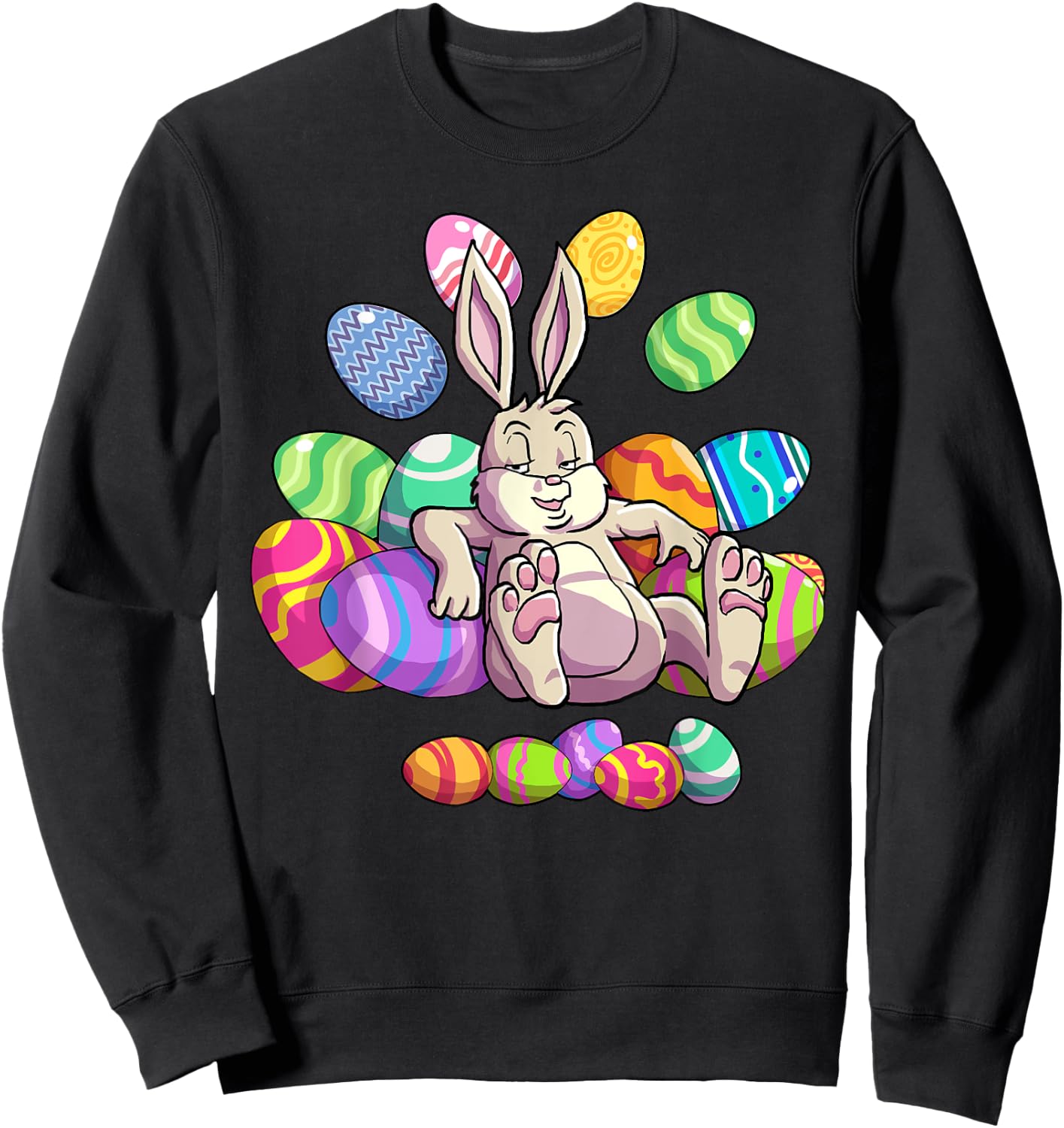 Funny Easter Shirt Girls Boys Toddler Easter Bunny Sweatshirt - Sweatshirt | Black