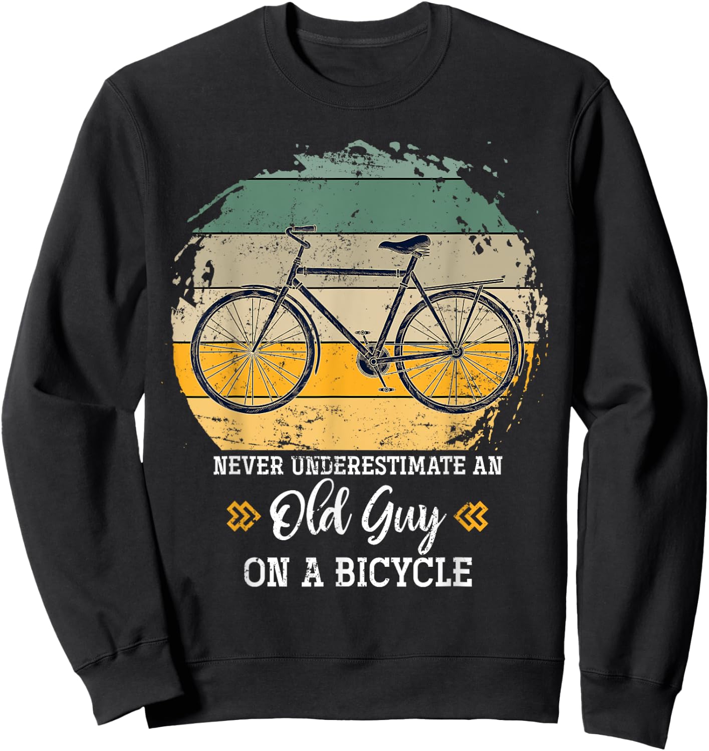 Retired Old Men Biker Cycling Retirement Gift Biking Bicycle Sweatshirt - Sweatshirt | Black