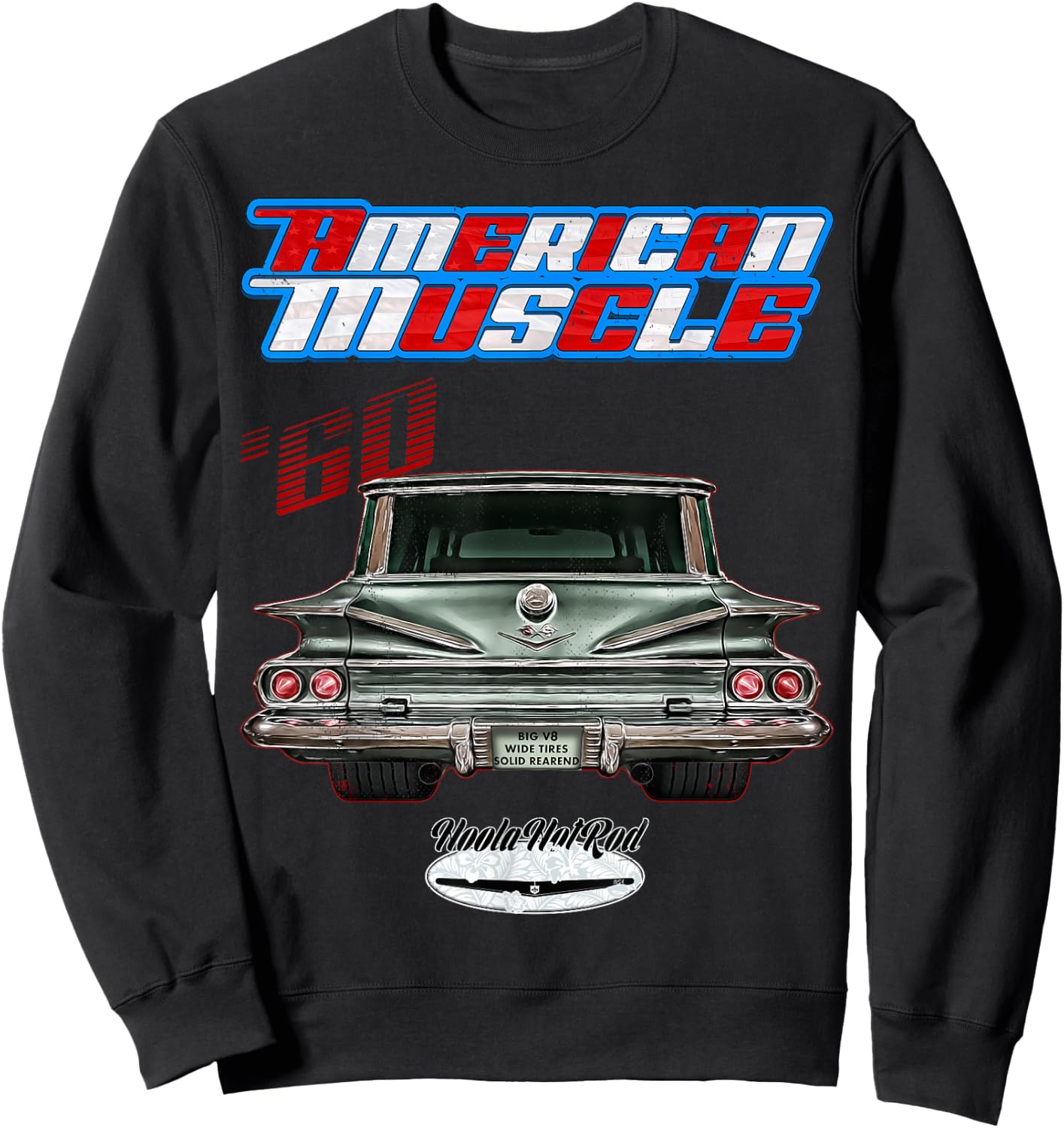 1960 Impala,Belair,Parkwood,Rockabilly,rusty,distressed,deco Sweatshirt - Sweatshirt | Black
