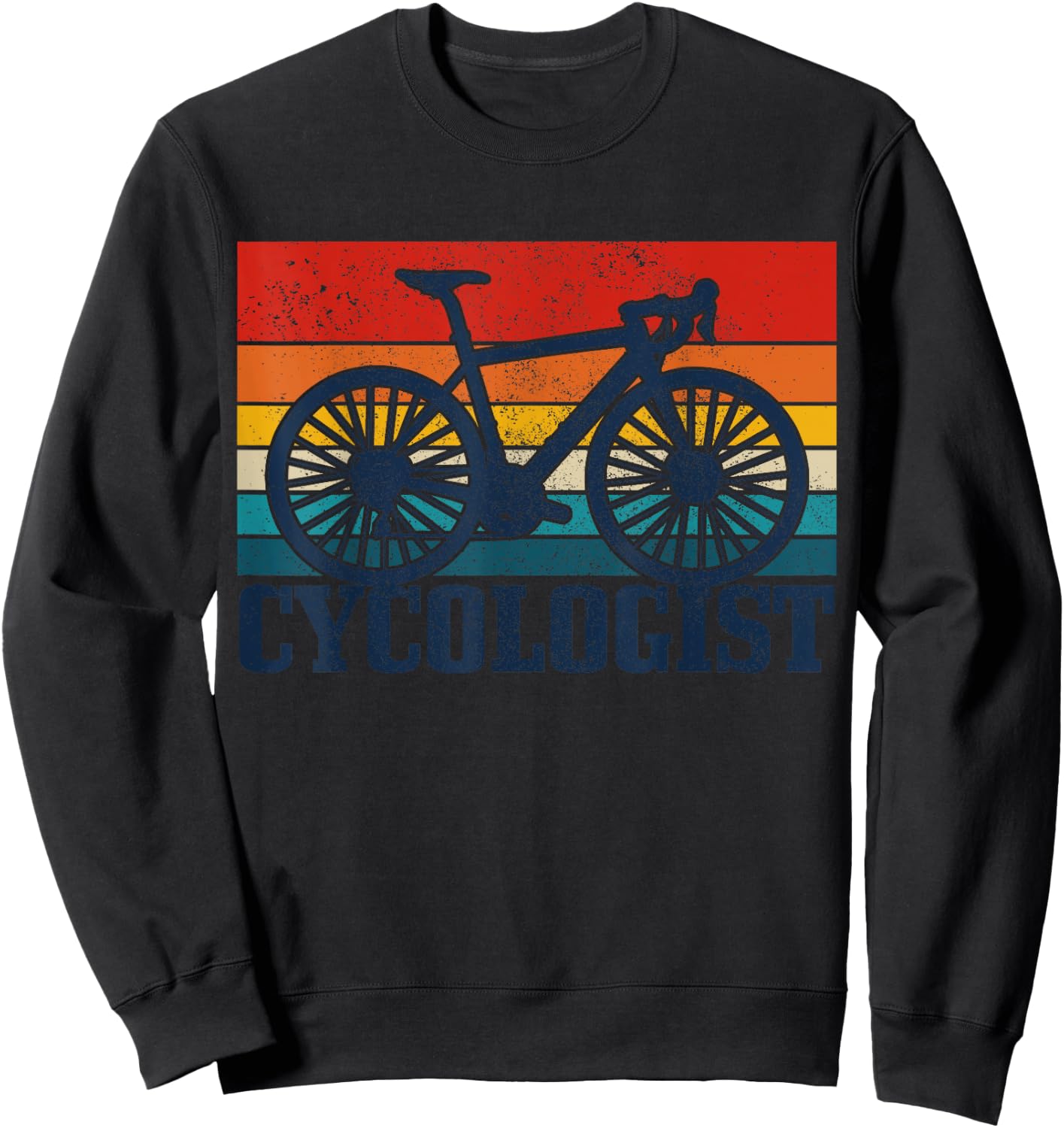 Road Bike Vintage Cycologist Funny Road Cyclist Gift Sweatshirt - Sweatshirt | Black