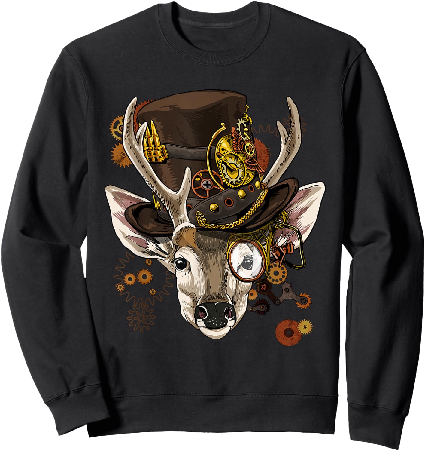 Steampunk Deer Steampunk Deer Animal Lovers Sweatshirt - Sweatshirt | Black