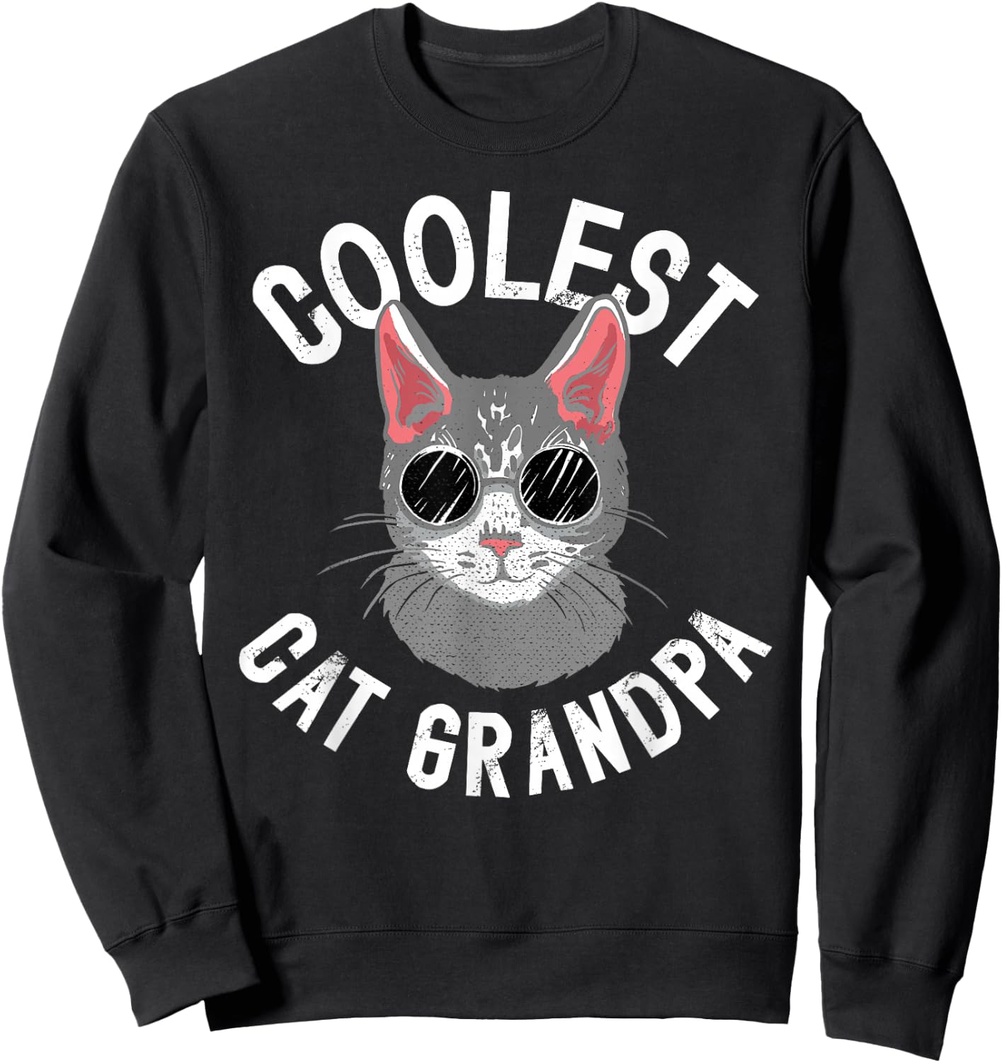 Coolest Cat Grandpa Cat Lover Grandpa Cat Grandfather Sweatshirt - Sweatshirt | Black