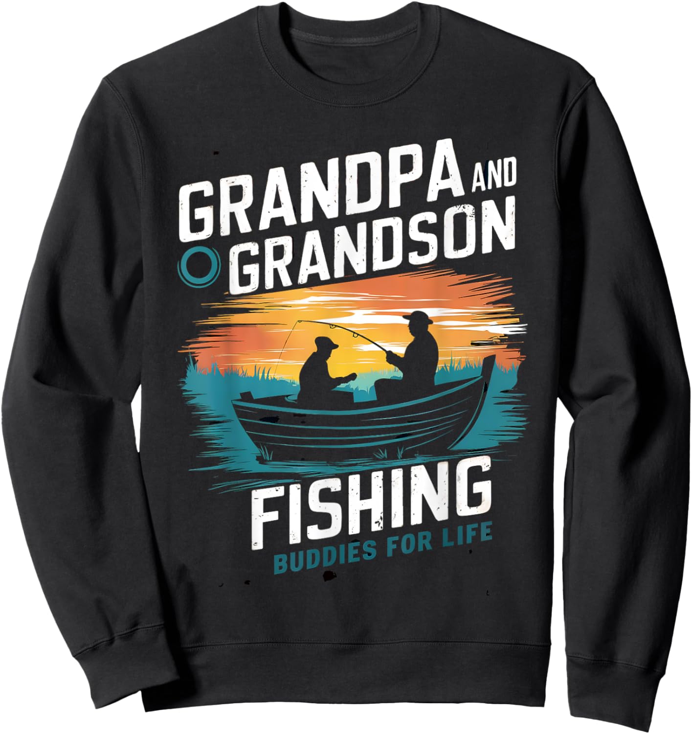 Grandpa And Grandson Fishing Buddies For Life Matching Funny Sweatshirt - Sweatshirt | Black