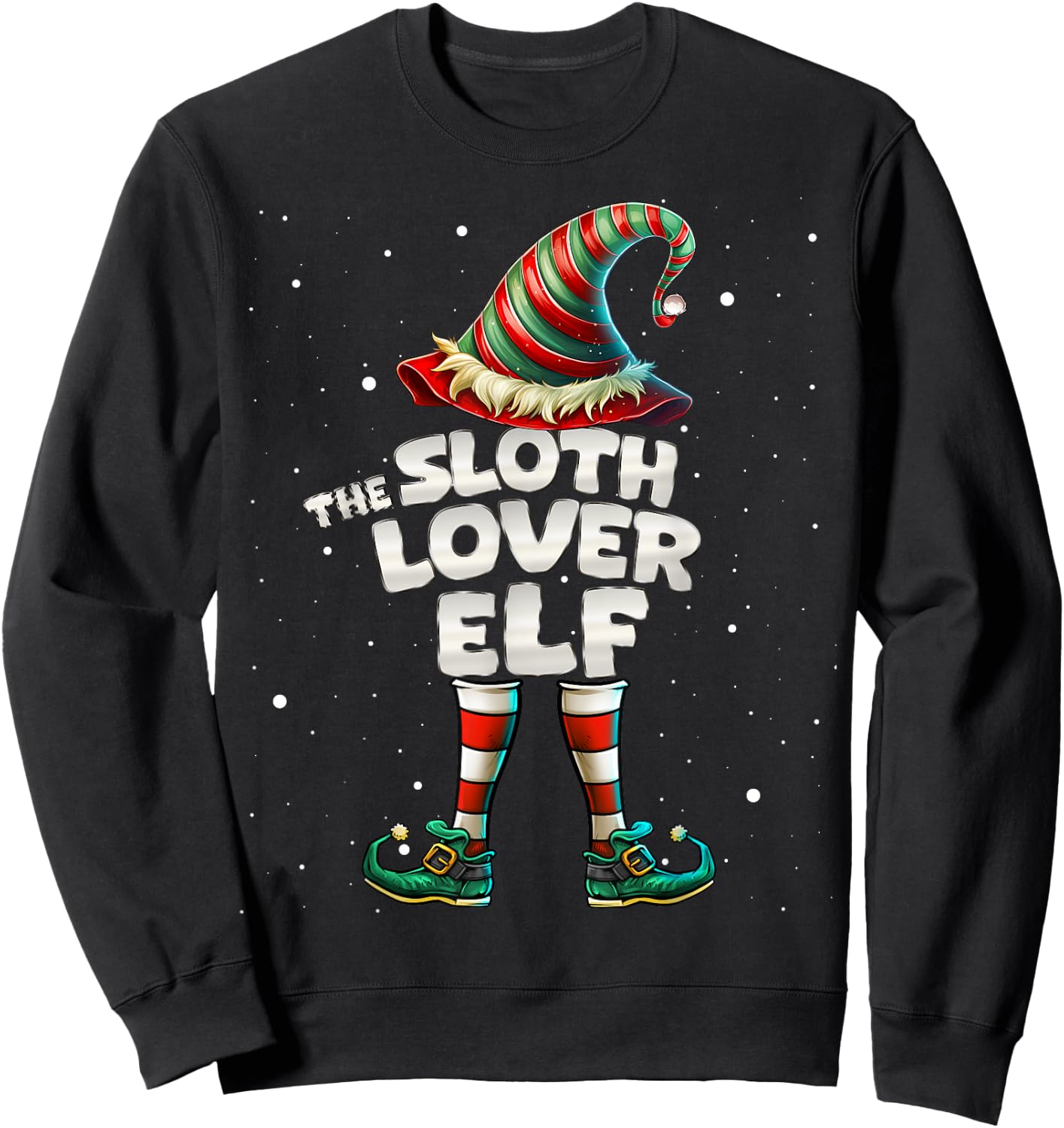 I'm The Sloth Lover Elf Family Matching Group Christmas Sweatshirt - Sweatshirt | Black