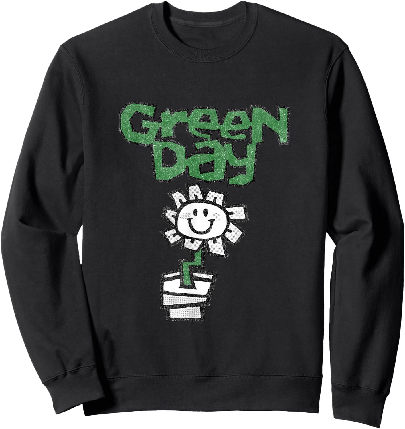 Green Day Flower Pot Sweatshirt - Sweatshirt | Black