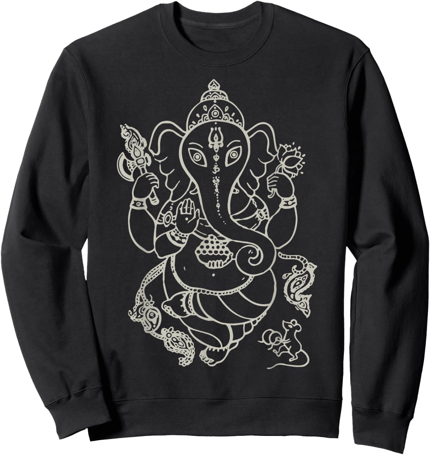 Sak Yant Thai Tattoo Ganesh Elephant God Thailand Gift Sweatshirt - Sweatshirt | Black