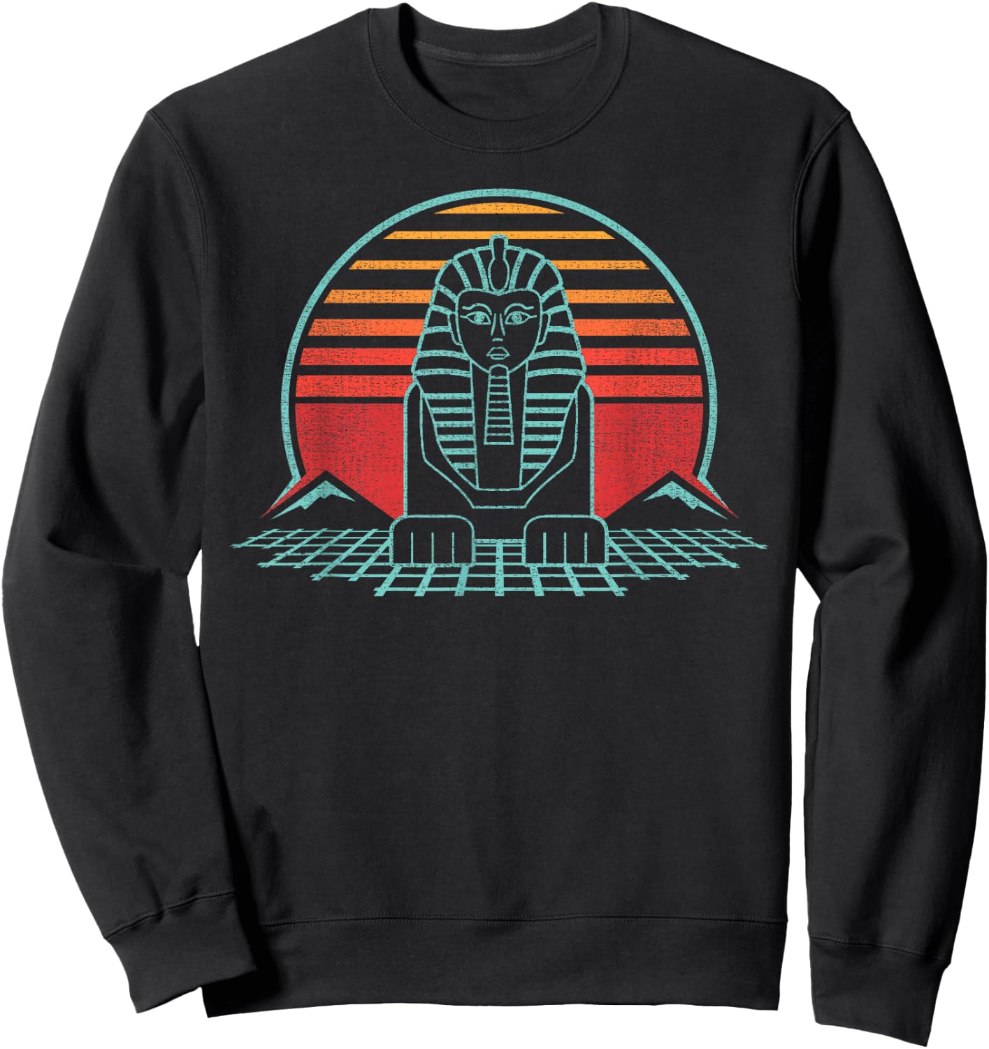 Sphinx Animal Pharaoh God Retro Archaeology 80s Style Gift Sweatshirt - Sweatshirt | Black