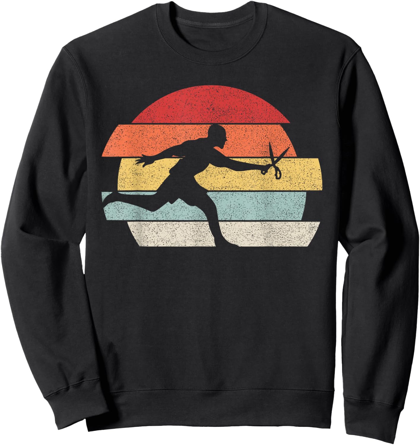 Vintage Retro Funny Running With Scissors Sweatshirt - Sweatshirt | Black