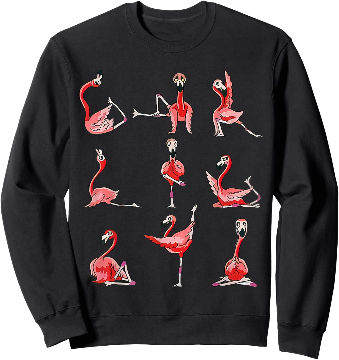 Women Flamingo Do Yoga Pose Meditation Men Women Sweatshirt - Sweatshirt | Black