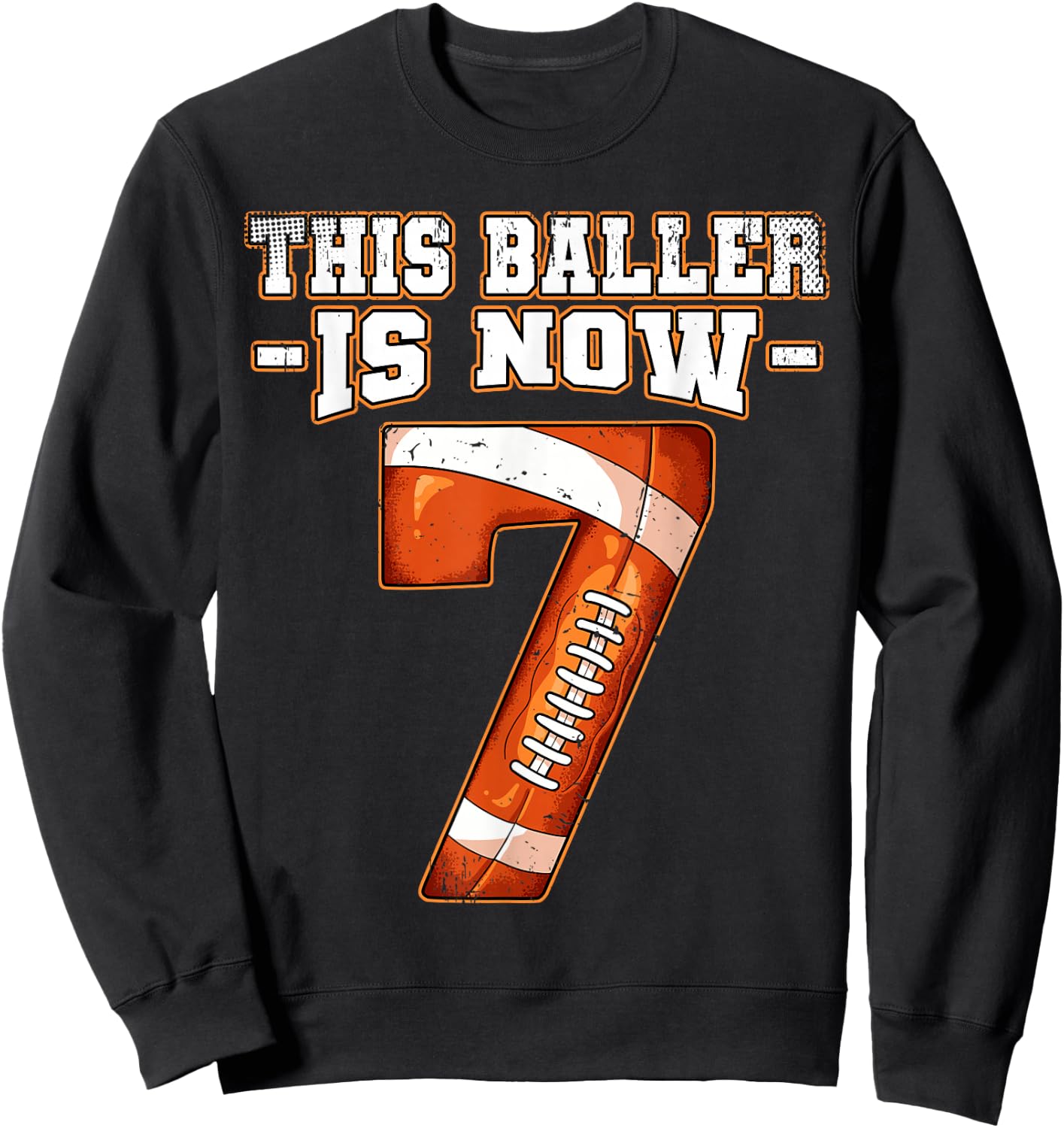 7th Birthday Football Sweatshirt - Sweatshirt | Black