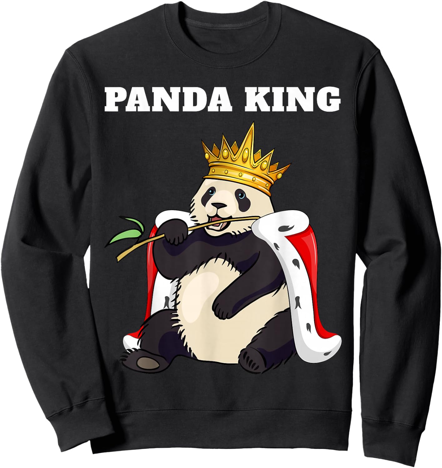 Panda King | Panda Design | Boys Panda Sweatshirt - Sweatshirt | Black