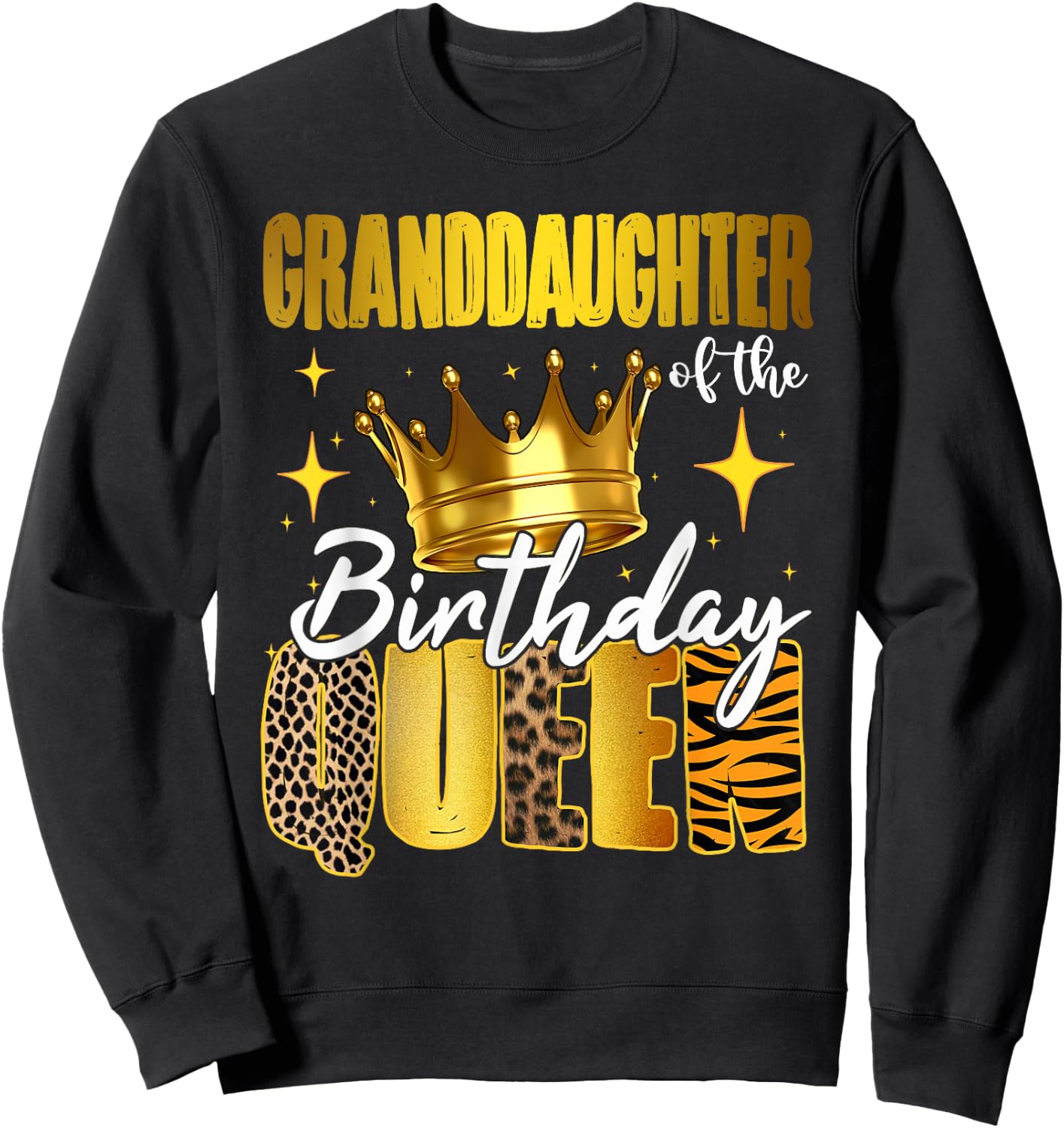Granddaughter Of The Birthday Queen Women Bday Party Gift Sweatshirt - Sweatshirt | Black