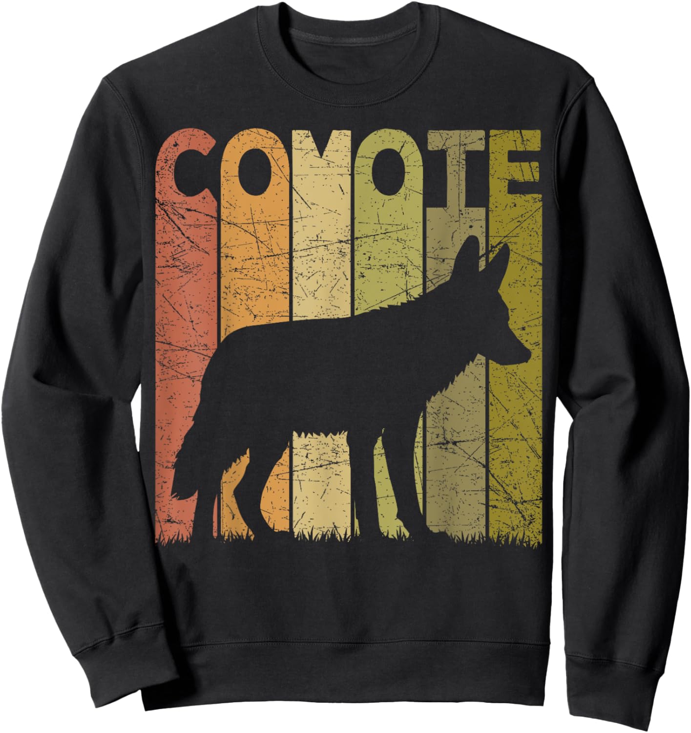 Coyote Vintage Wild Animal Retro Coyote Hunter Sweatshirt - Sweatshirt | Black