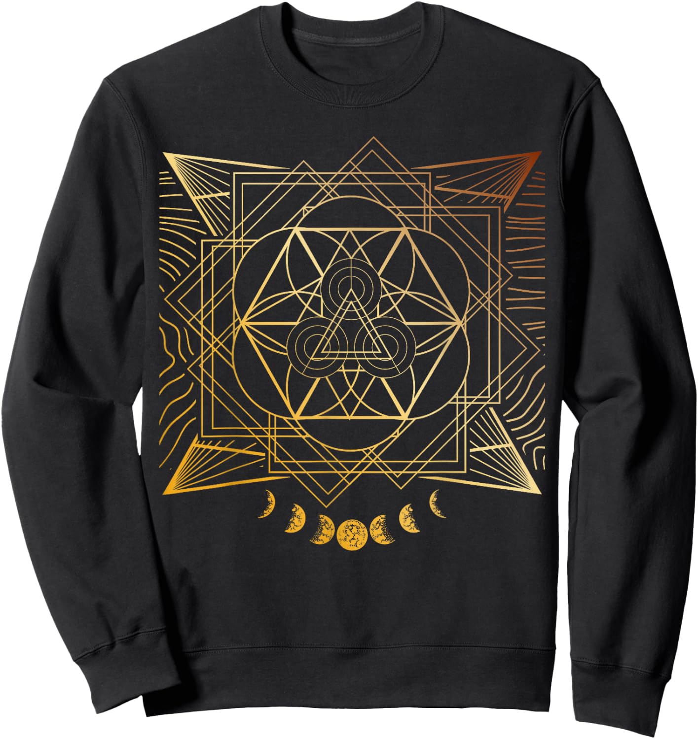 Sacred Geometry for a Spiritual Zen Gothic Mandala Sweatshirt - Sweatshirt | Black