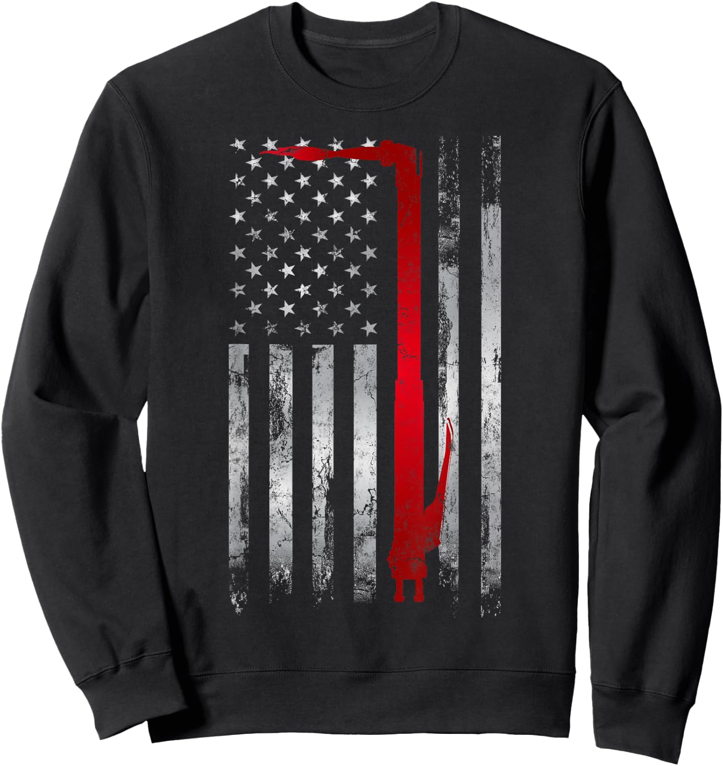 Welder Patriotic USA American Flag Welding Sweatshirt - Sweatshirt | Black