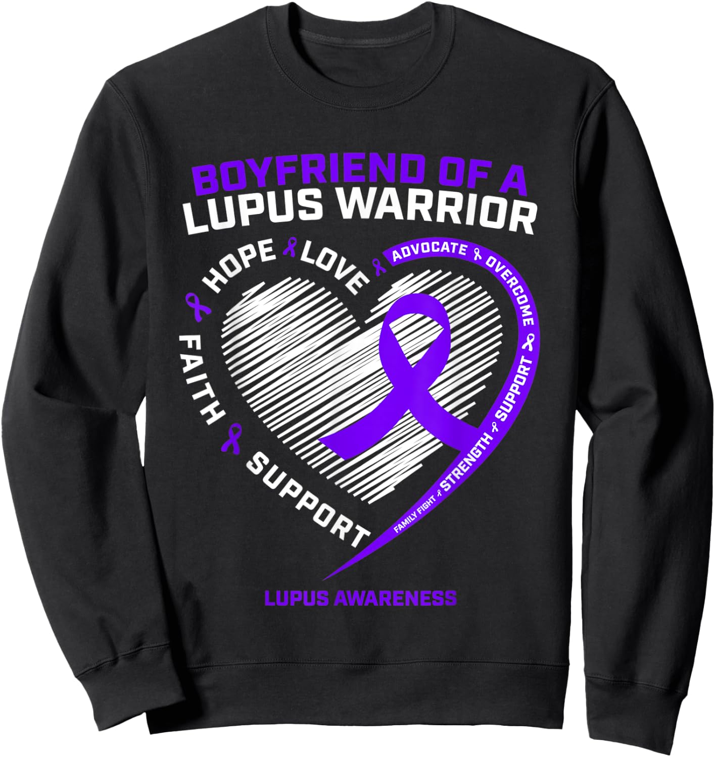 Boyfriend Girlfriend Warrior Gifts Products Lupus Awareness Sweatshirt - Sweatshirt | Black