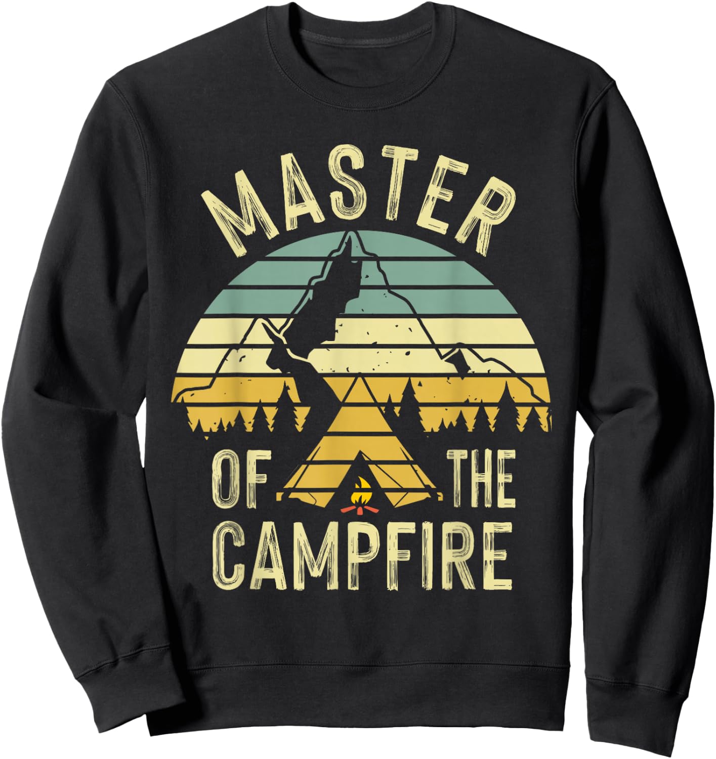 Cool Master Campfire Funny Camping Gift Kids Men Women Sweatshirt - Sweatshirt | Black