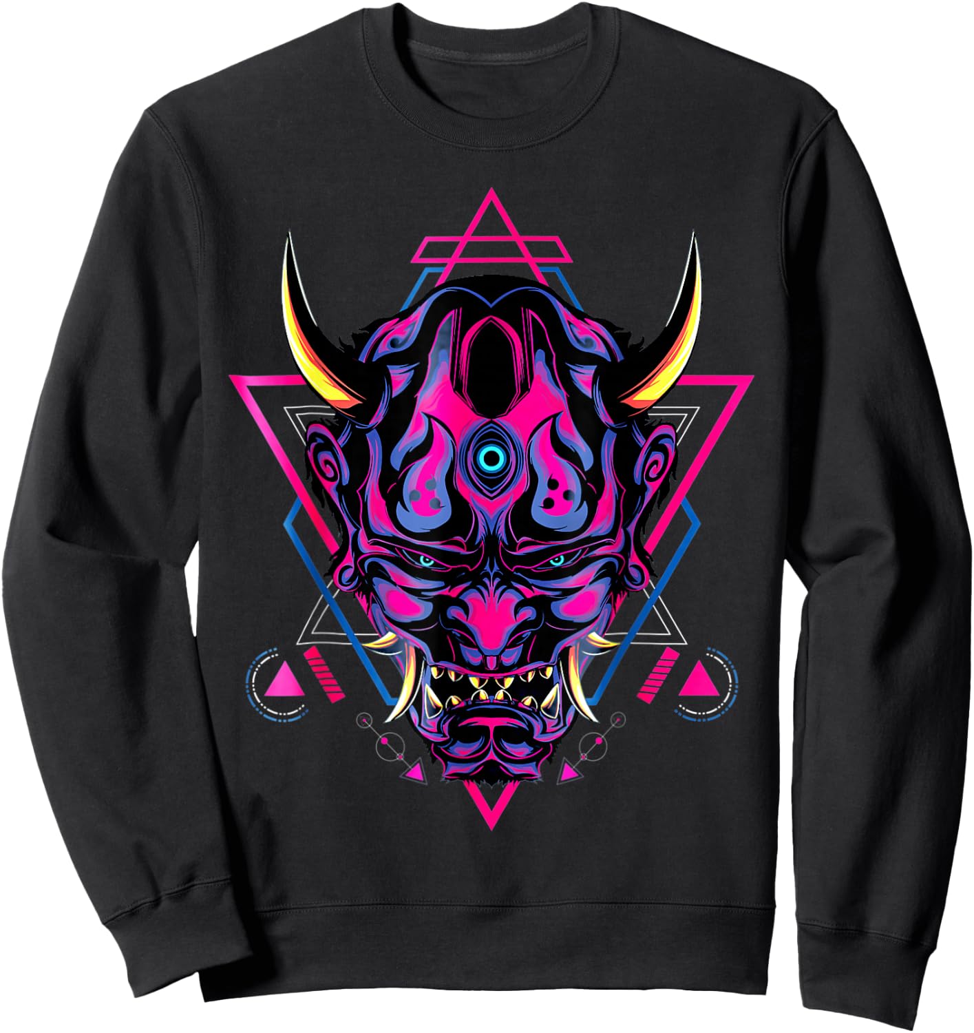 Samurai Demon Oni Akuma Mask Bushido Spirit Japanese Sweatshirt - Sweatshirt | Black