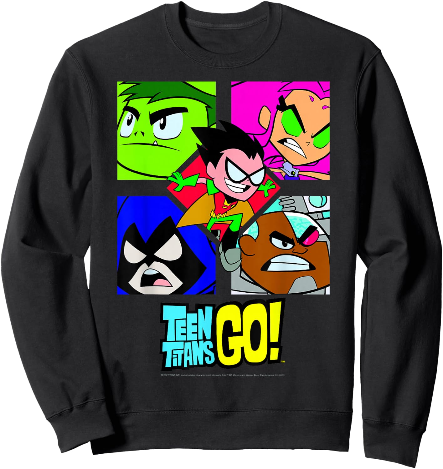 DC Comics Teen Titans Go! Group Shot Box Up Sweatshirt - Sweatshirt | Black