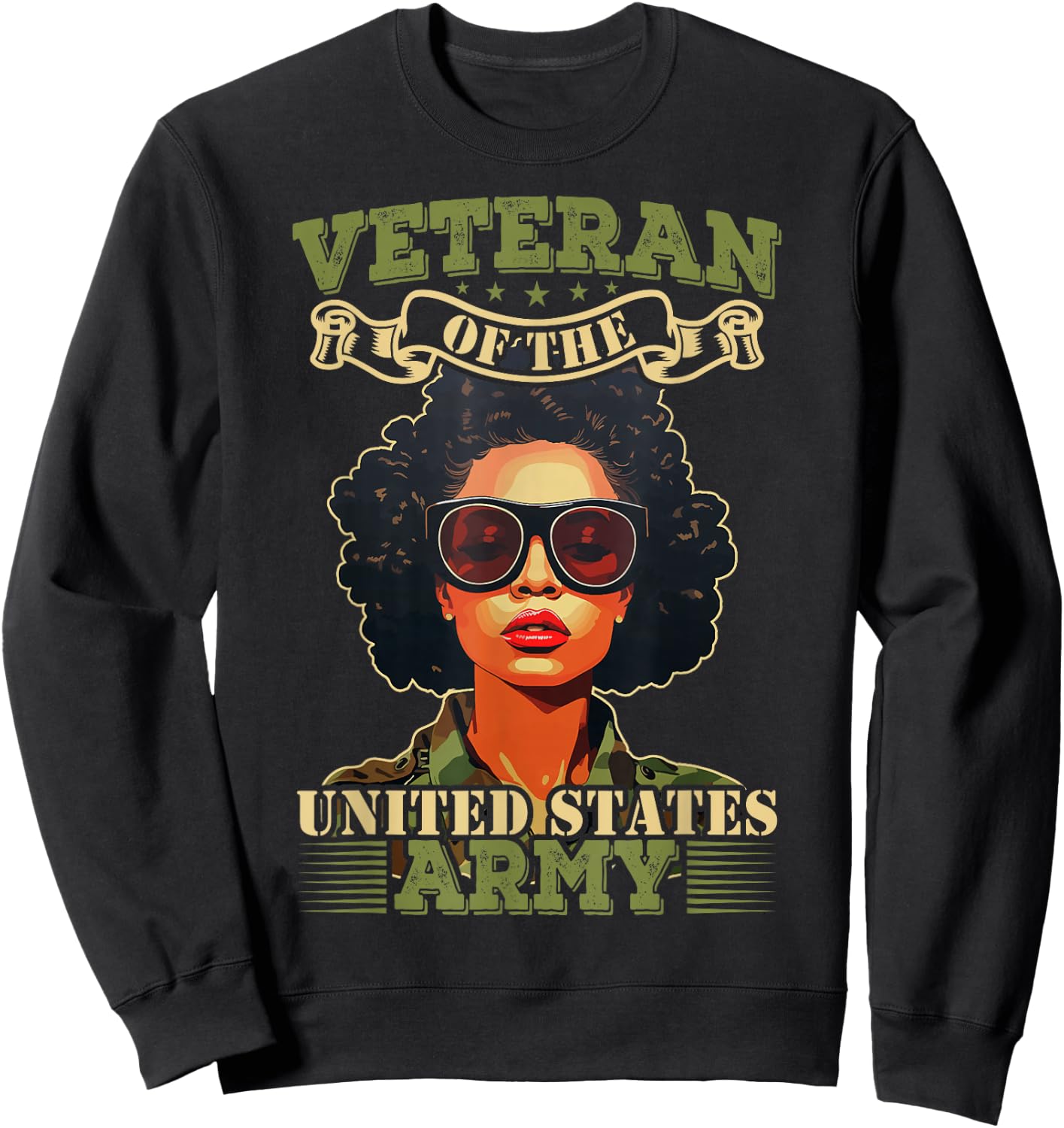 Veteran Of The United States Soldier Outfit Rockabilly Woman Sweatshirt - Sweatshirt | Black