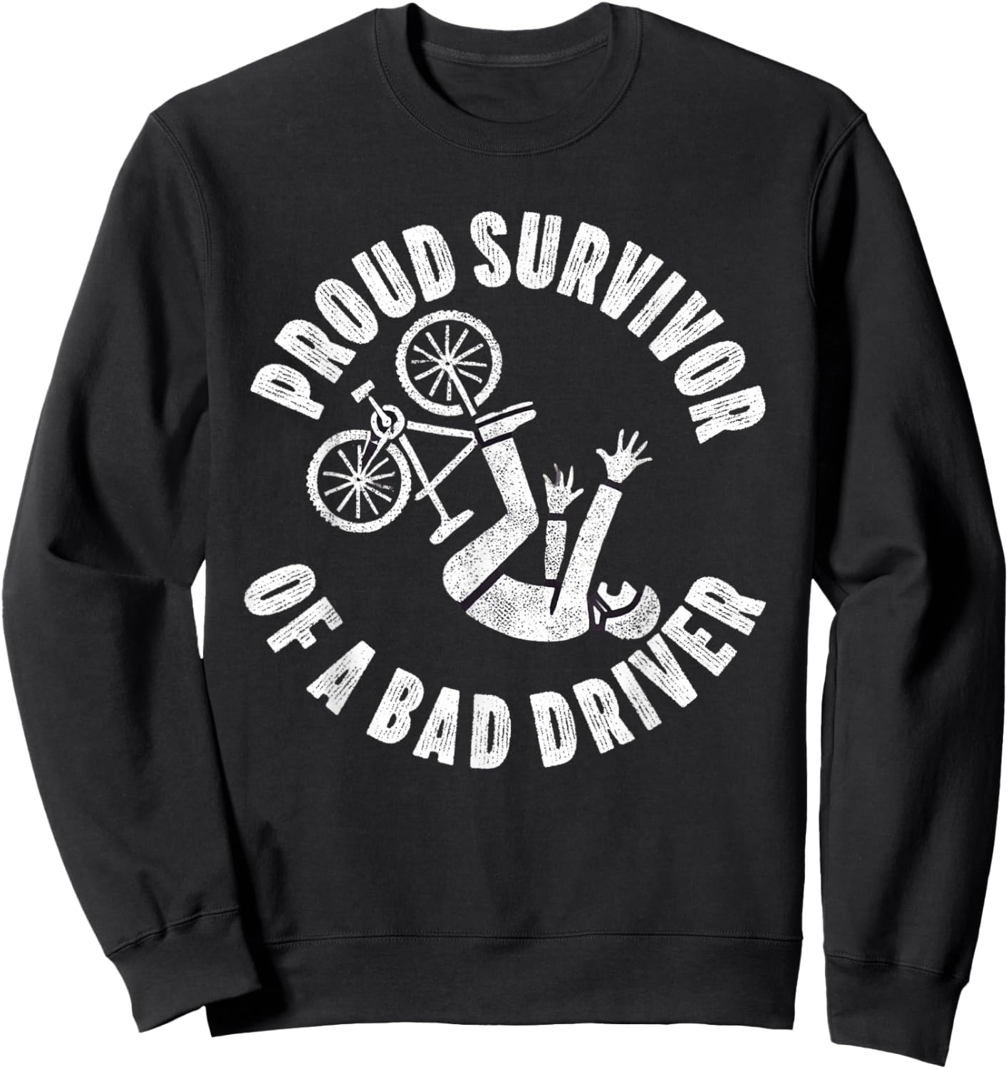 Bike Accident Get Well Bicycle Crash Survivor Recovery Sweatshirt - Sweatshirt | Black