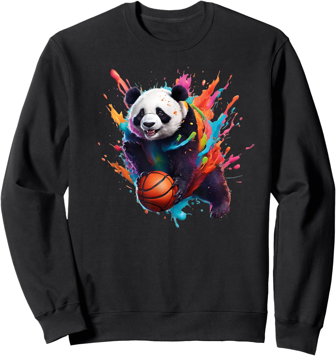 Basketball Panda Slam Dunk Sweatshirt - Sweatshirt | Black