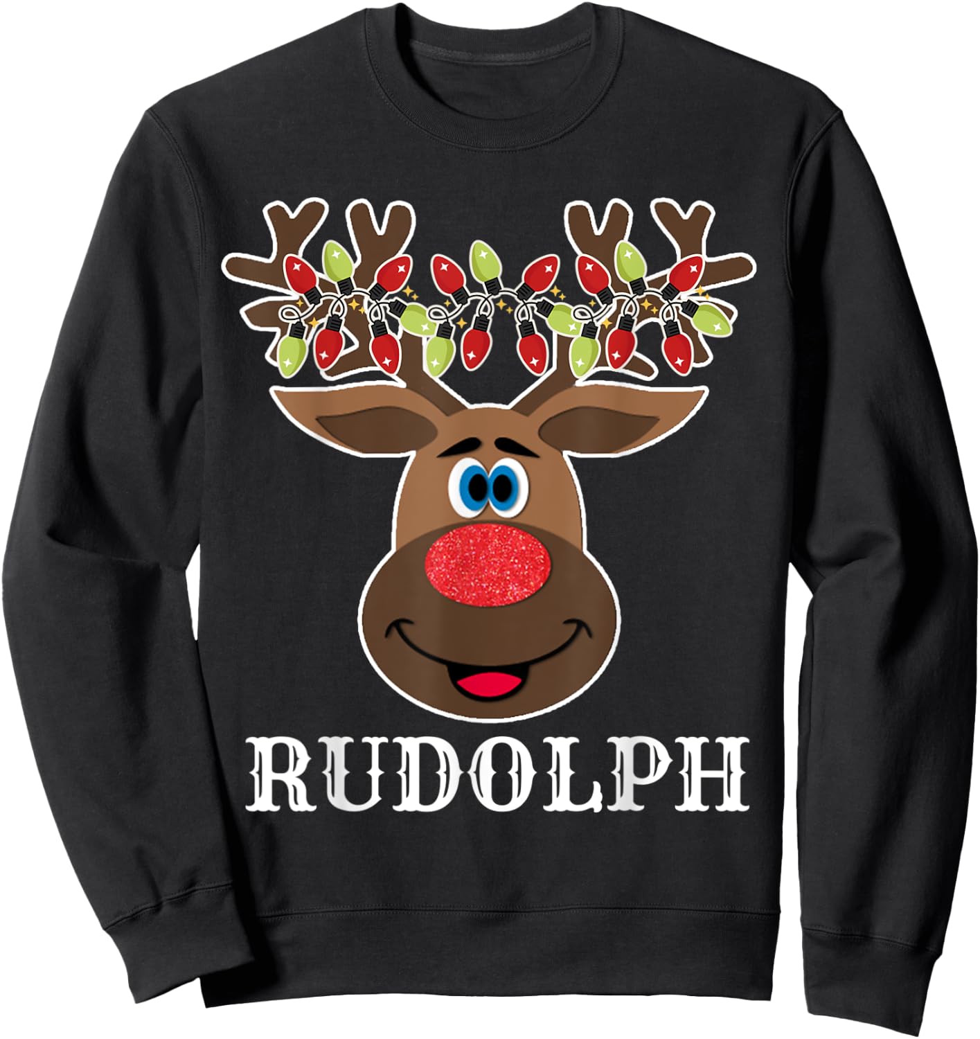Santa Reindeer Rudolph Xmas Group Costume Sweatshirt - Sweatshirt | Black