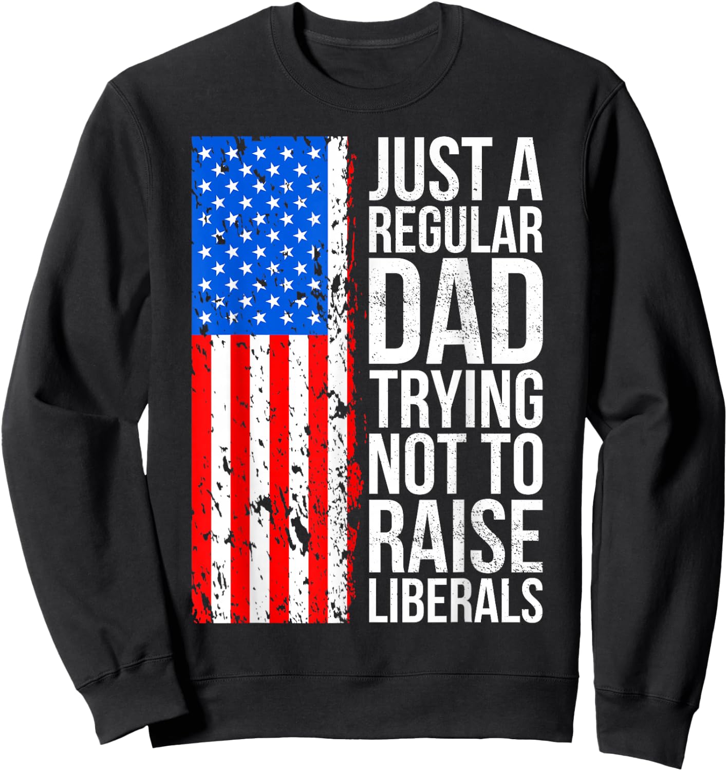 Anti-Liberal Just A Regular Dad Trying Not to Raise Liberals Sweatshirt - Sweatshirt | Black