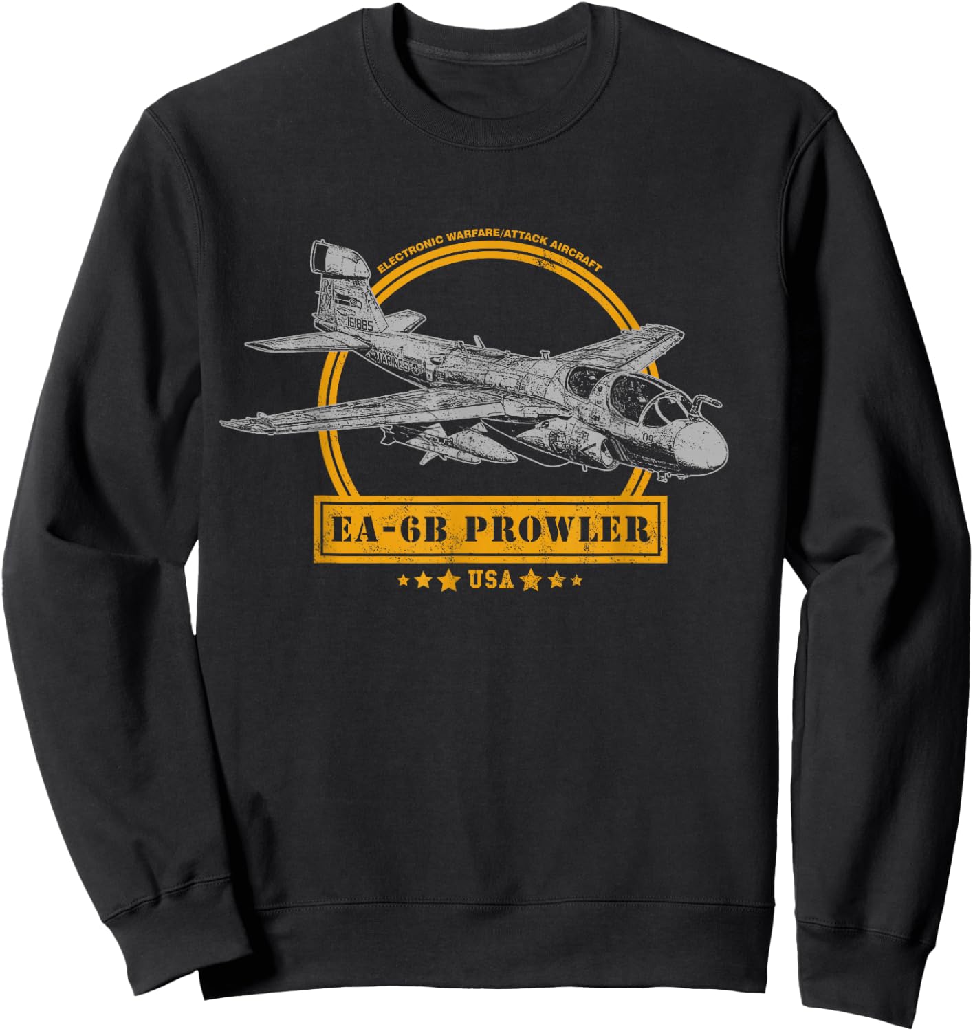 Military Aircraft Gifts & EA-6B Prowler Black Men's Small Classic Fit Short Sleeve Cotton 60% Polyester 40% Sweatshirt - Sweatshirt | Black