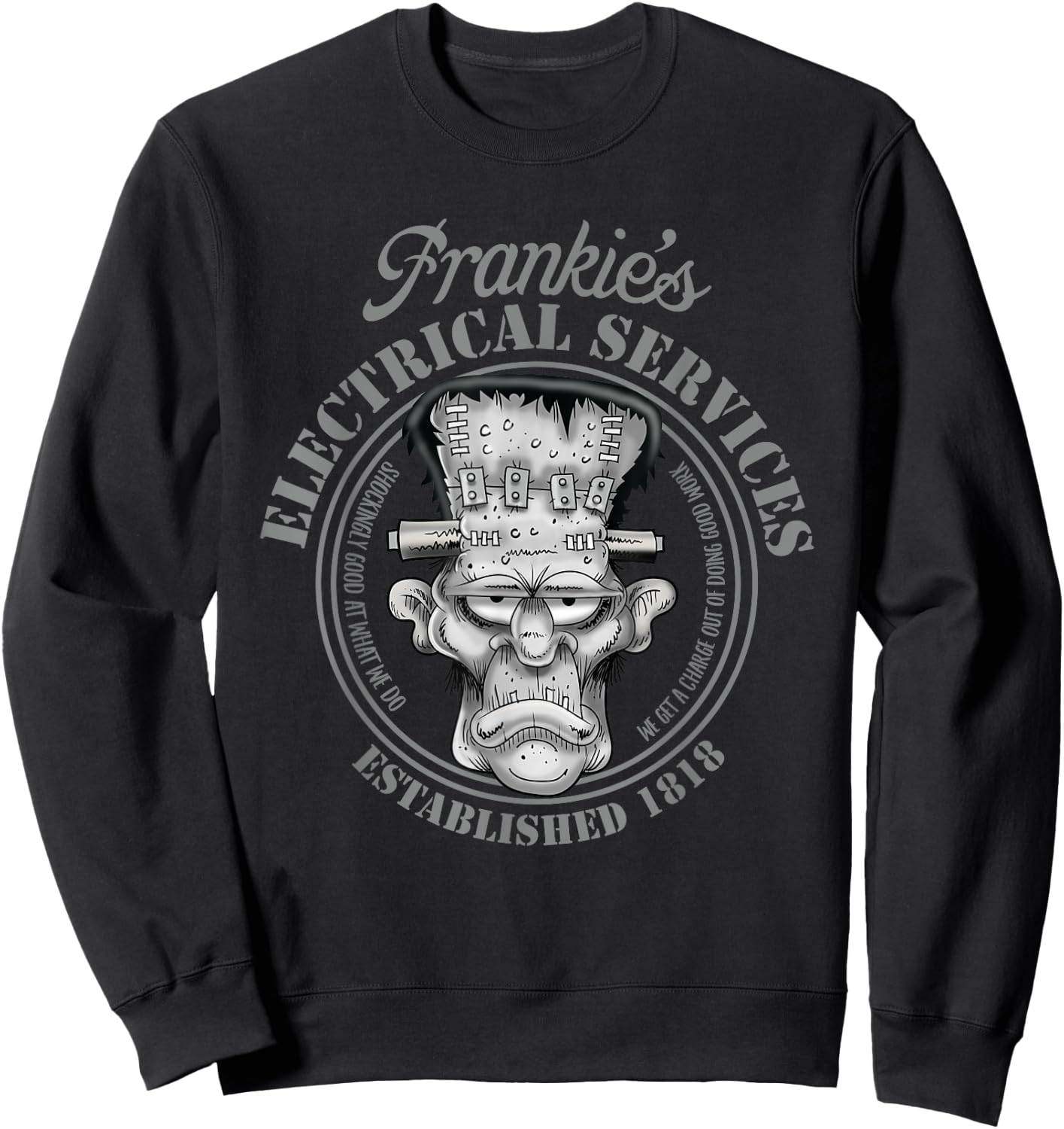 Frankie's Electrical Services Hot Rod Rat Rod Monster Sweatshirt - Sweatshirt | Black