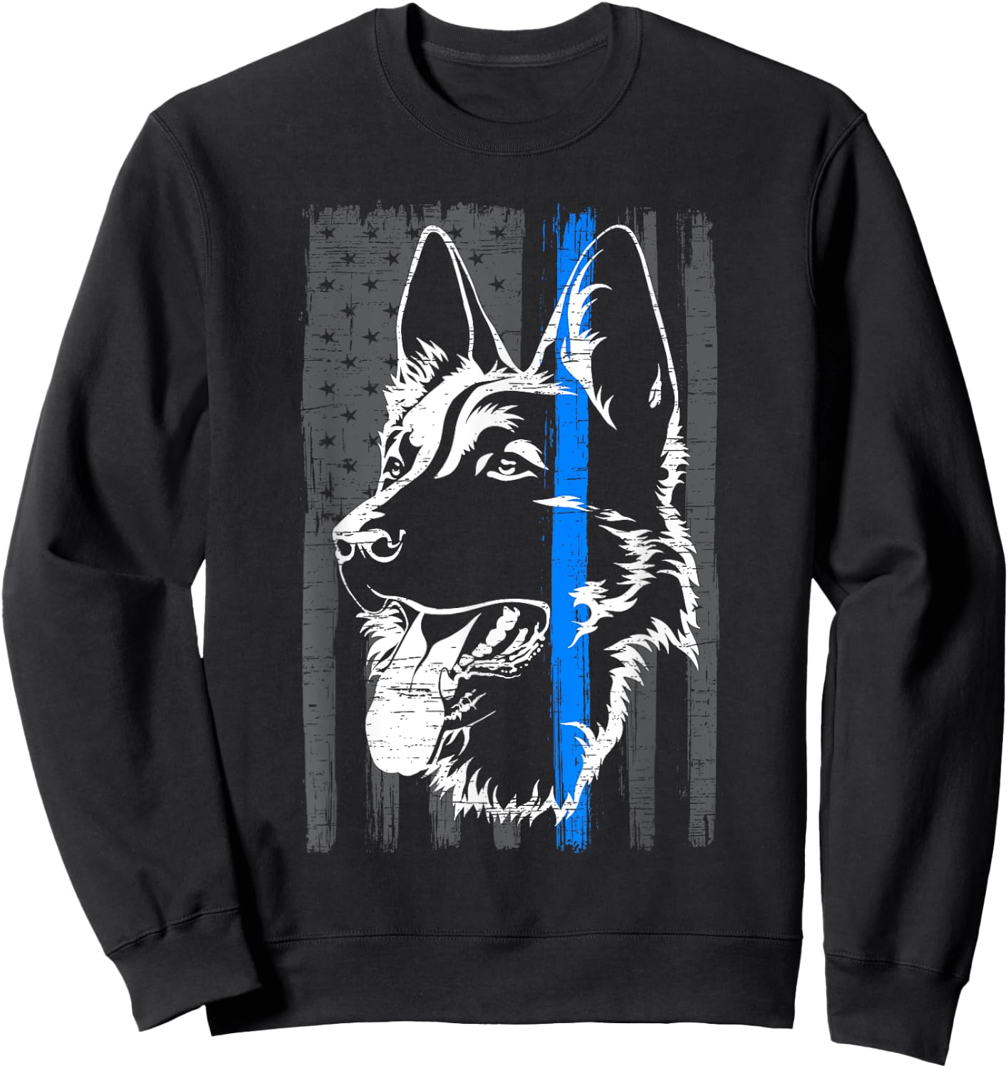 Thin Blue Line K9 Dog Law Enforcement Police Dog Policeman Sweatshirt - Sweatshirt | Black