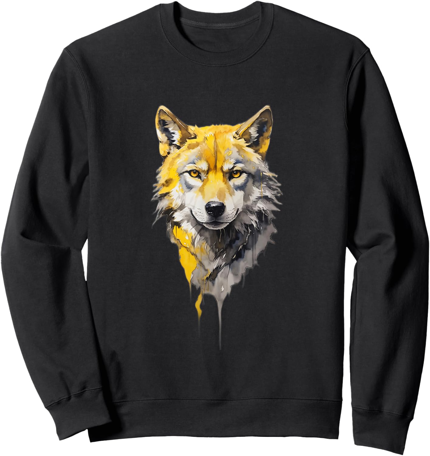 Wolf Lover Wolf Portrait Sweatshirt - Sweatshirt | Black