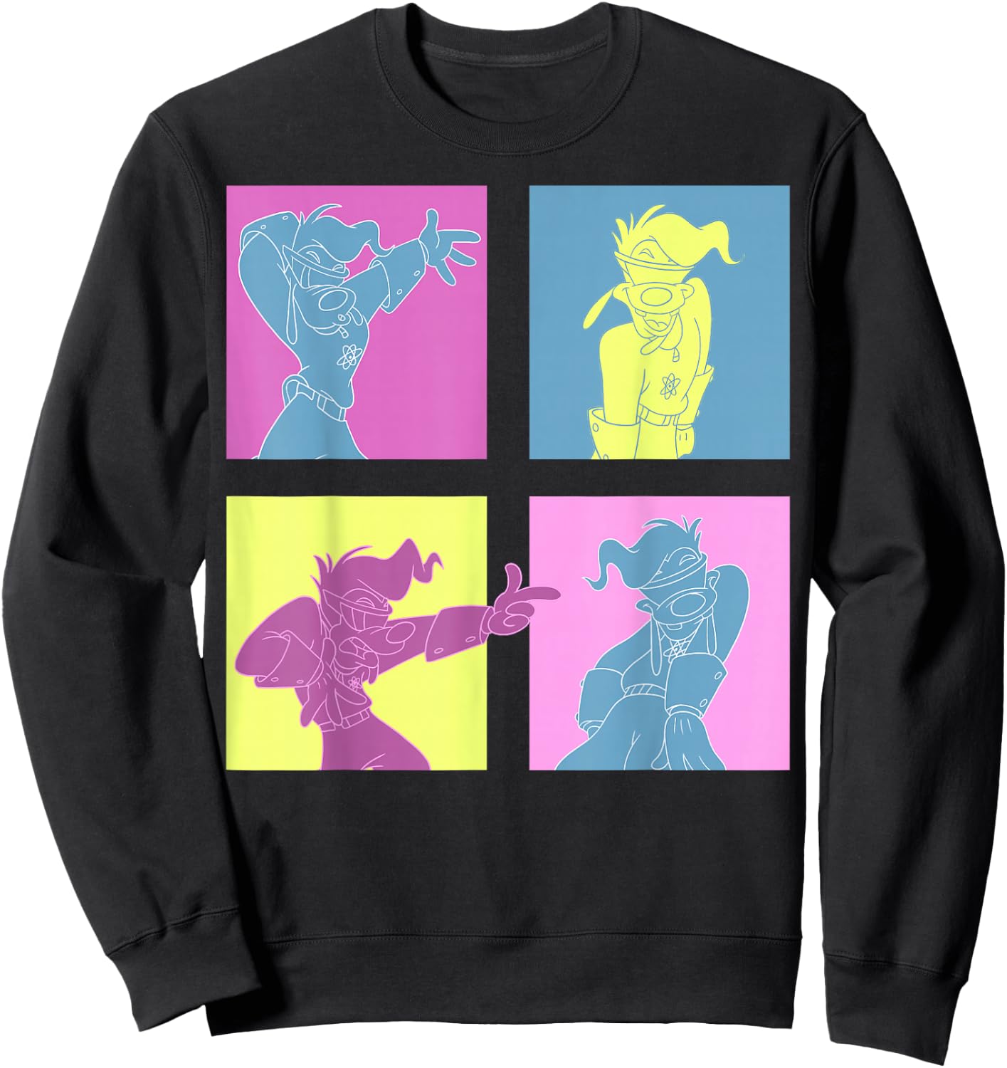 Disney Mickey and Friends Goofy Neon Panel Portrait Sweatshirt - Sweatshirt | Black
