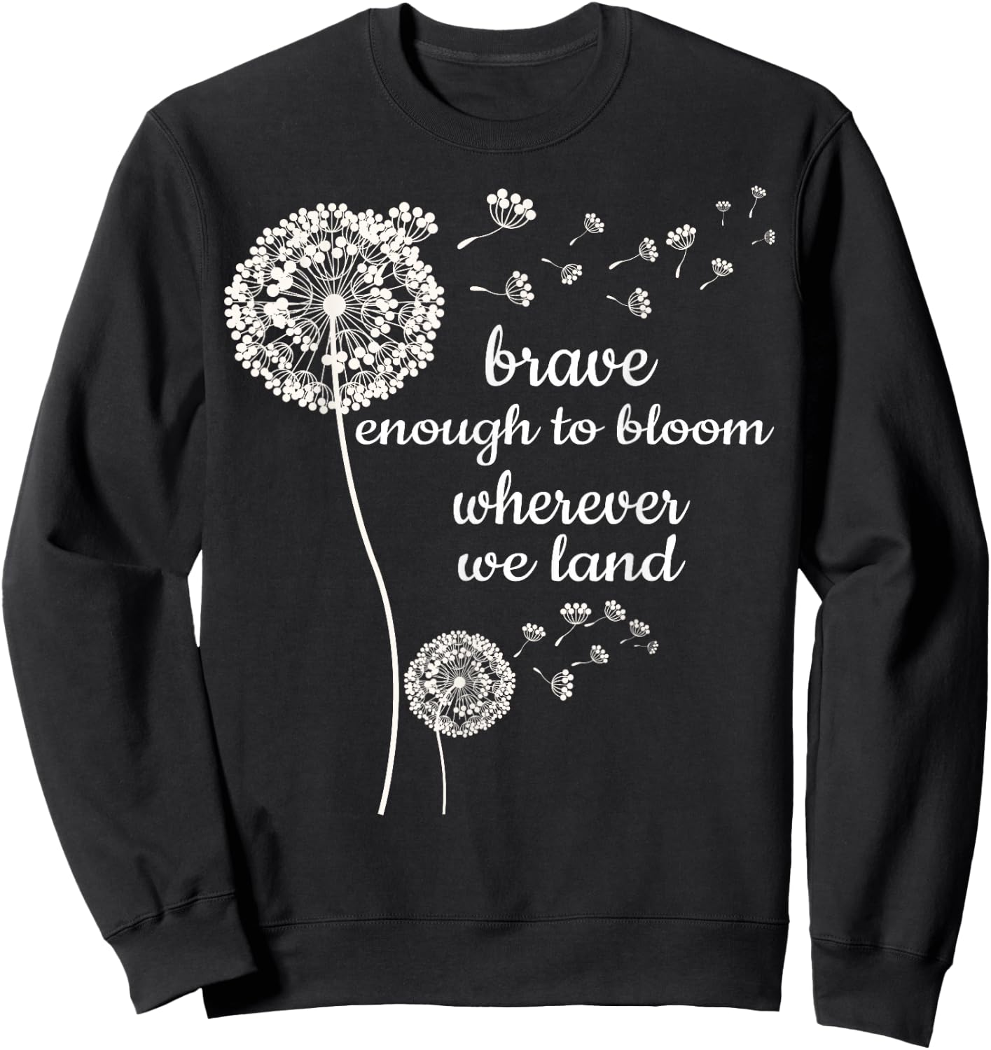 Brave Enough to Bloom Military Kids Month of Military Child Small Sweatshirt - Sweatshirt | Black