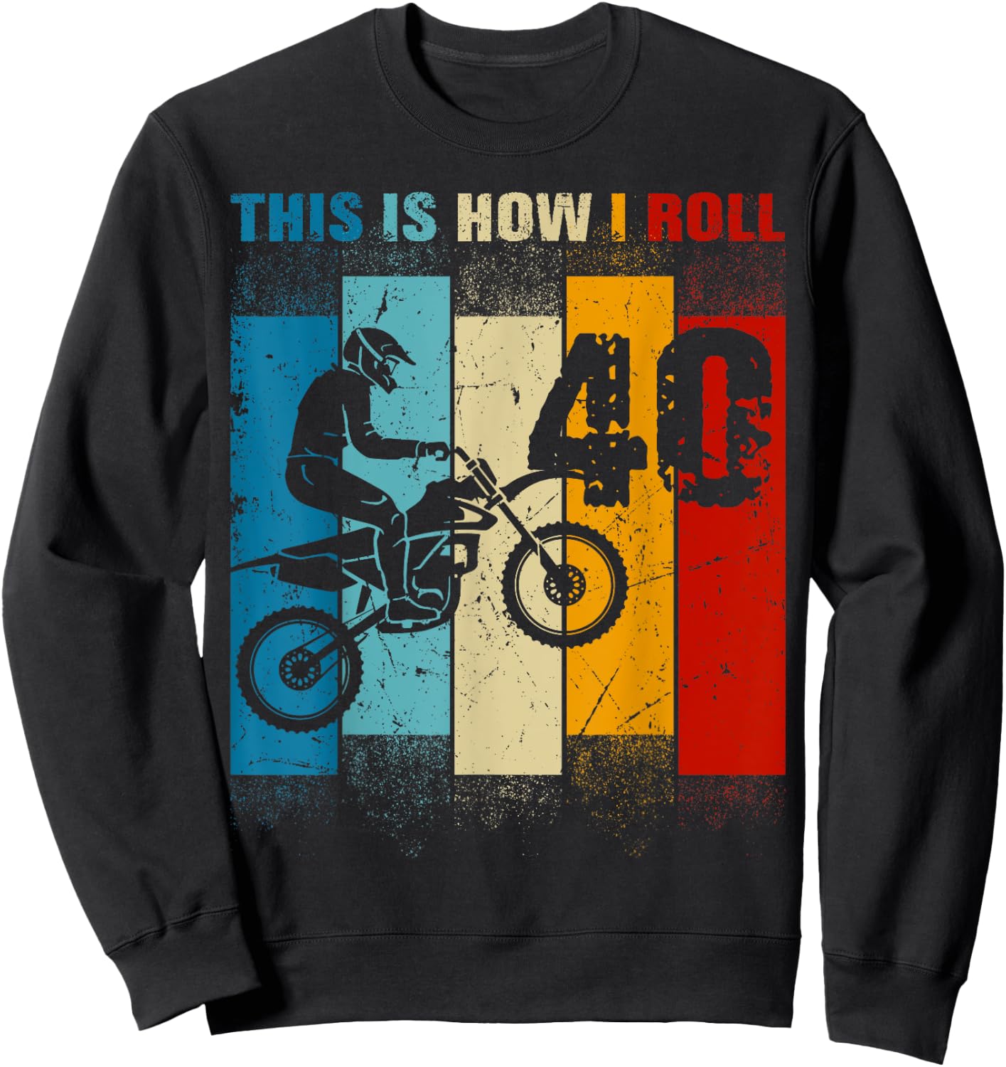 40 Year Old Birthday Boy Motocross 40thB-Day Dirt Bike Sweatshirt - Sweatshirt | Black