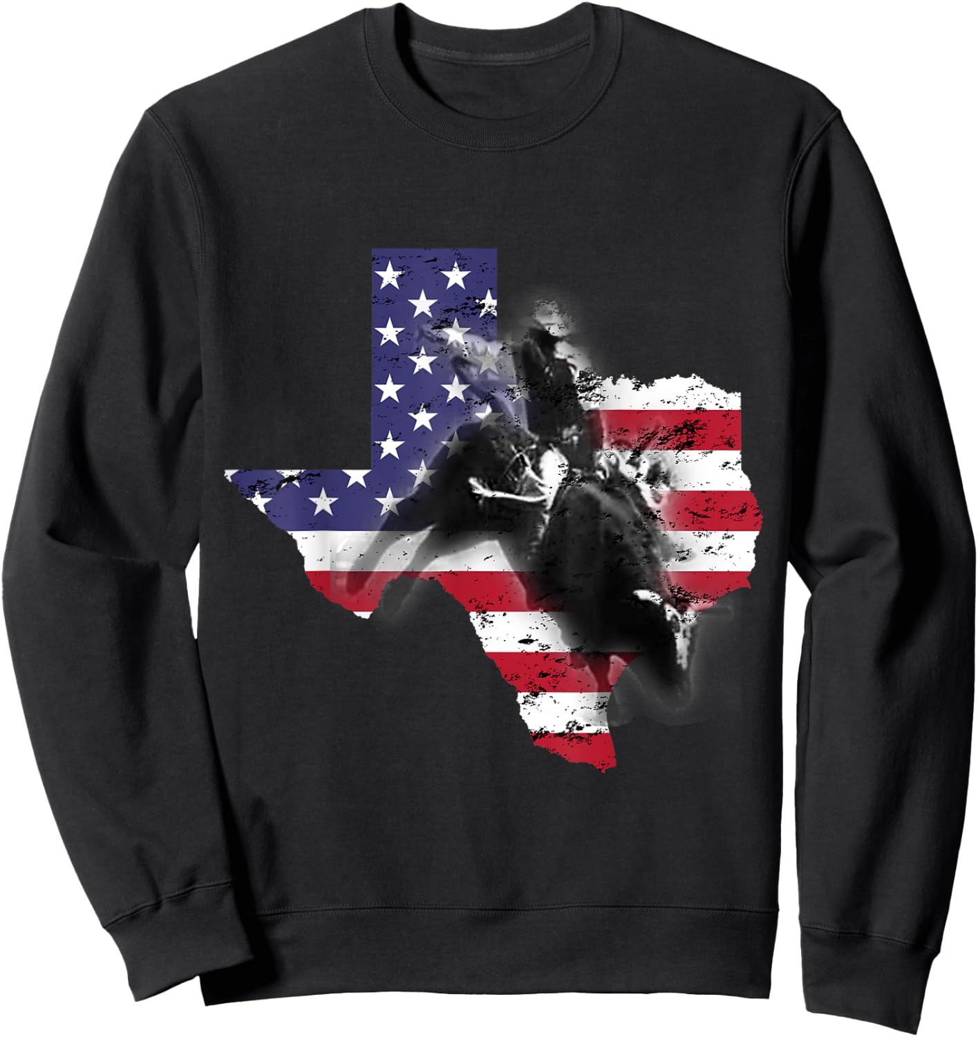 Bull-Riding Texas Ranch Rider America Cowboy USA Sweatshirt - Sweatshirt | Black