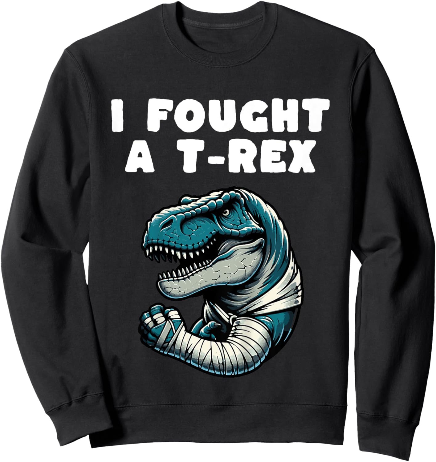 Kids Broken Arm Recovery Kids Boys Dinosaur Sweatshirt - Sweatshirt | Black