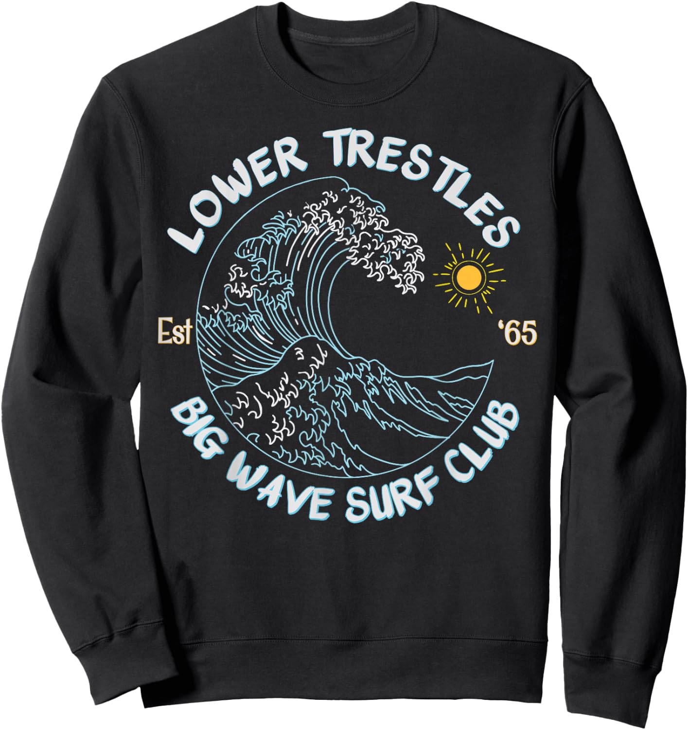 Lower Trestles Big Wave Surf Club, surfing graphic Sweatshirt - Sweatshirt | Black