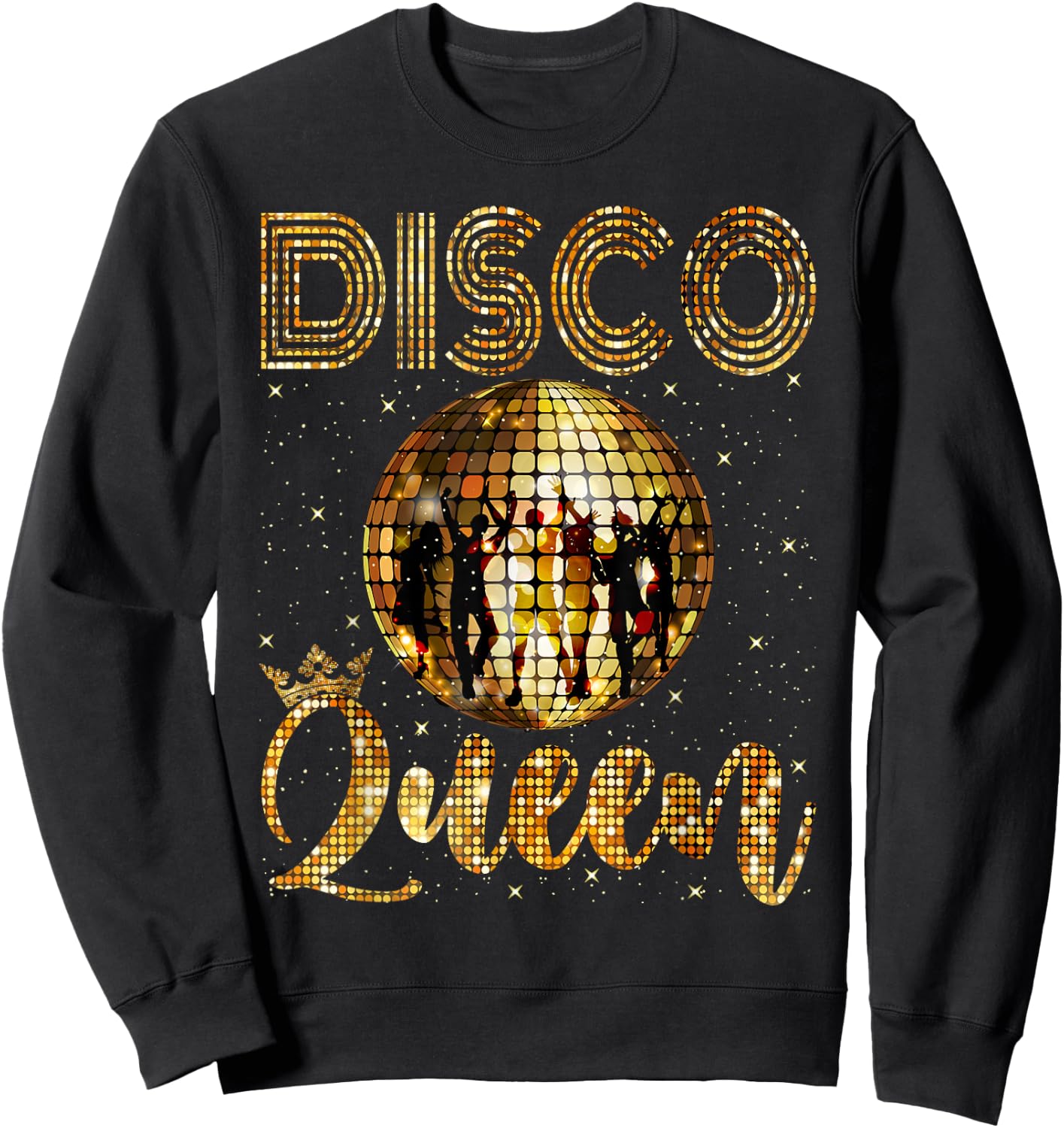 Disco Queen - 70's Disco Themed Vintage Seventies Costume Sweatshirt - Sweatshirt | Black