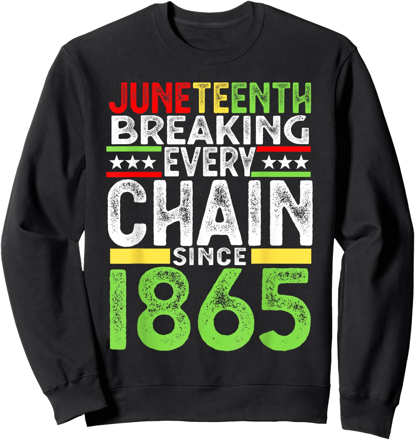 Juneteenth Breaking Every Chain Since 1865 Proud Afro Black Sweatshirt - Sweatshirt | Black