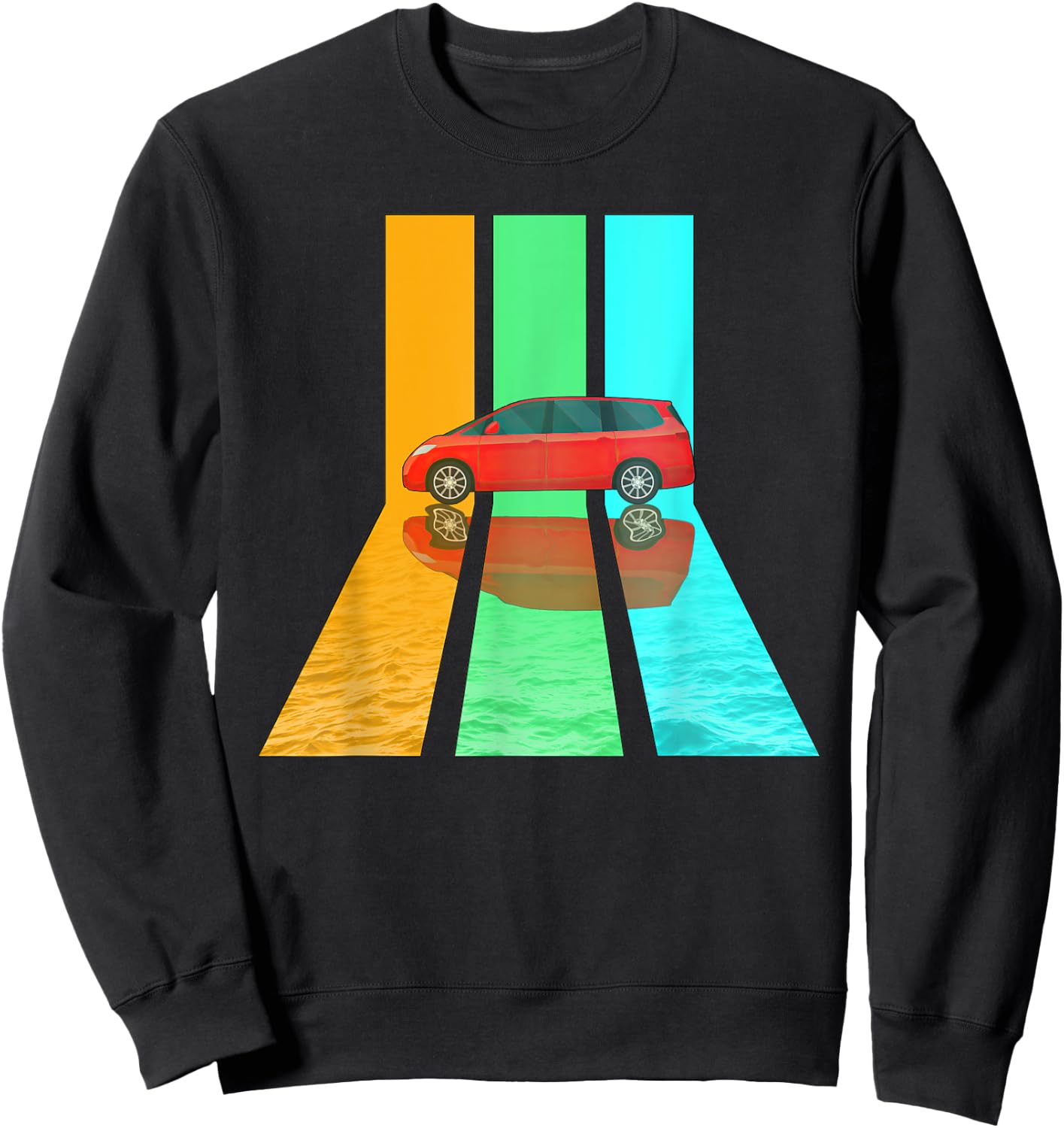 Retro 80s Vintage Style Minivan Sweatshirt - Sweatshirt | Black