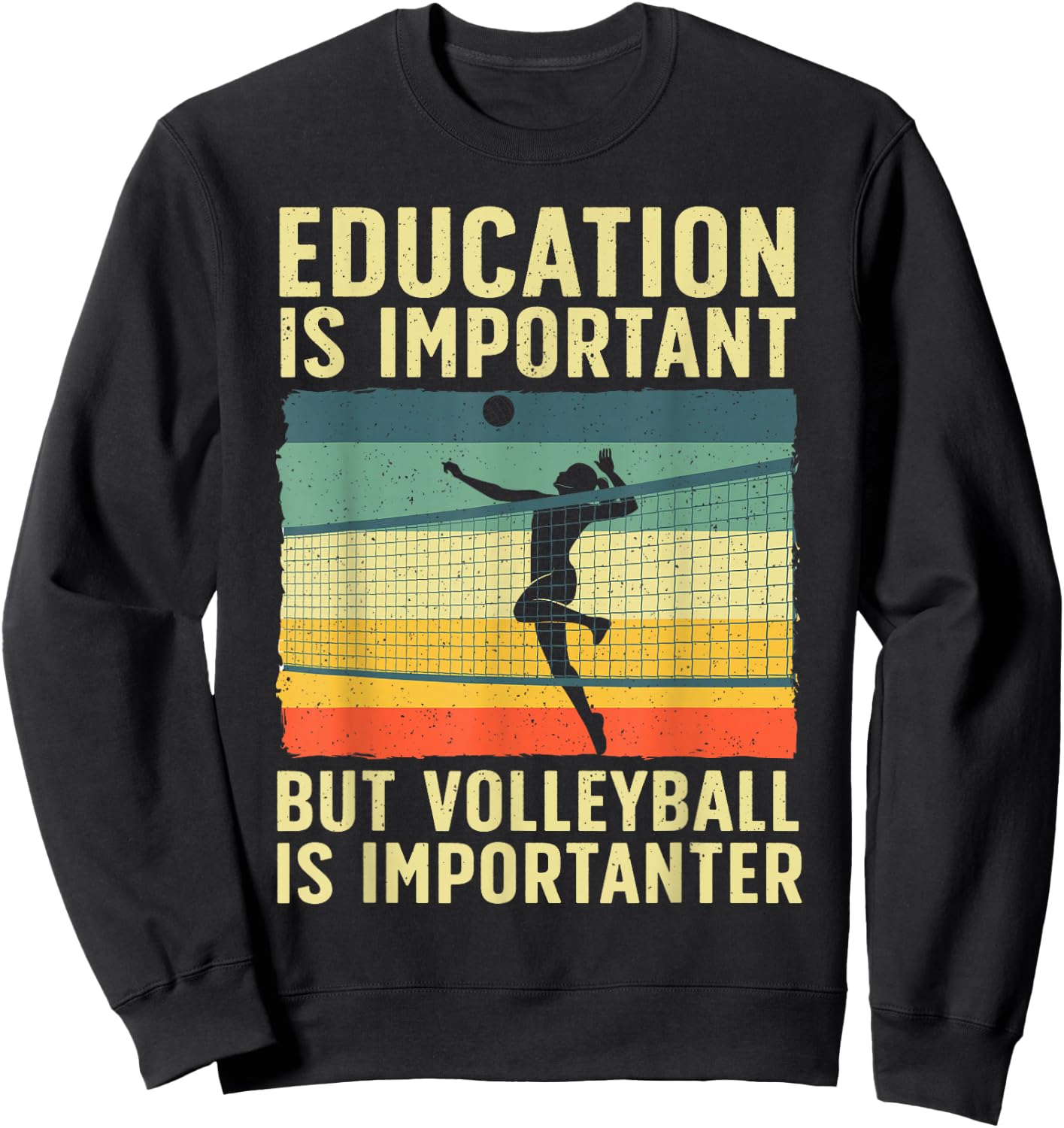Cool Volleyball Women Teen Team Player College Coach Sweatshirt - Sweatshirt | Black
