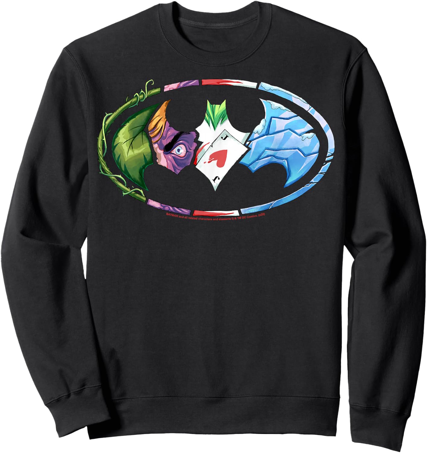 DC Comics Batman Villains Logo Small Sweatshirt - Sweatshirt | Black